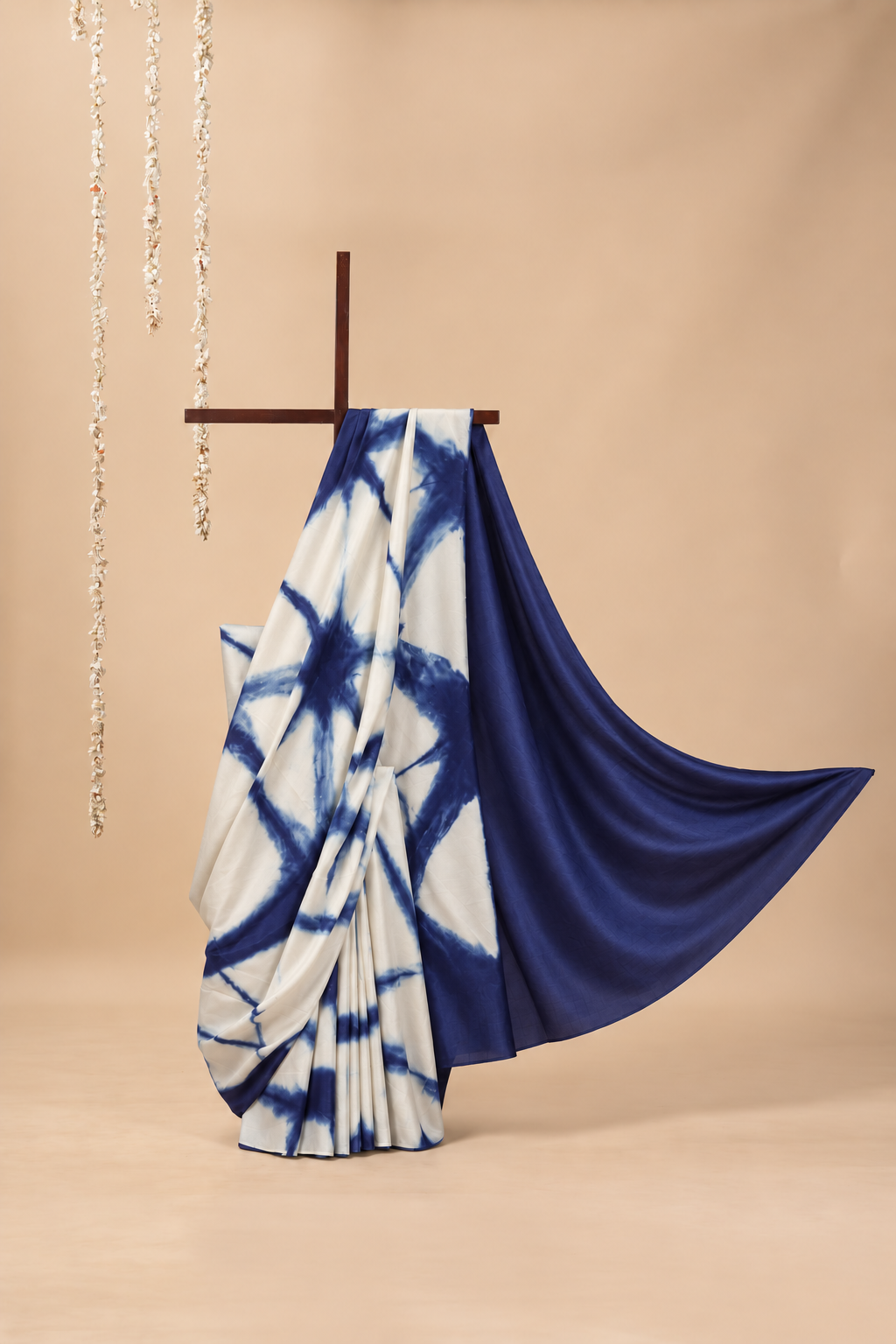 Indigo and white modal Silk with Shibori