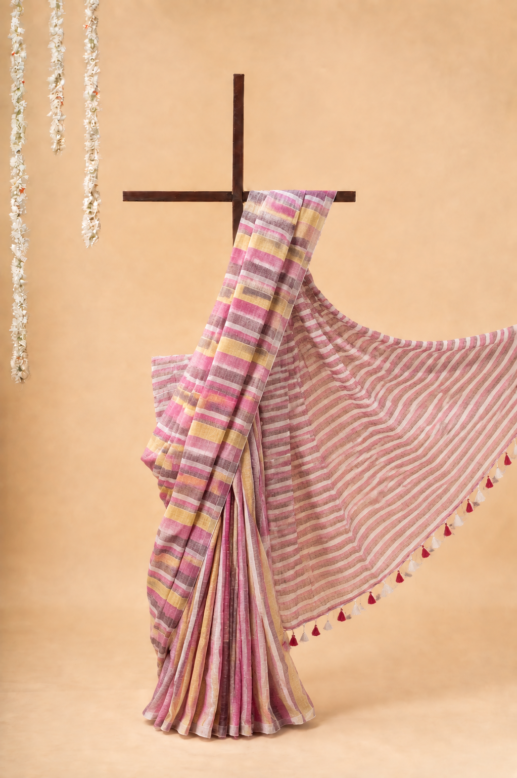 Pink Brown Yellow Stripe