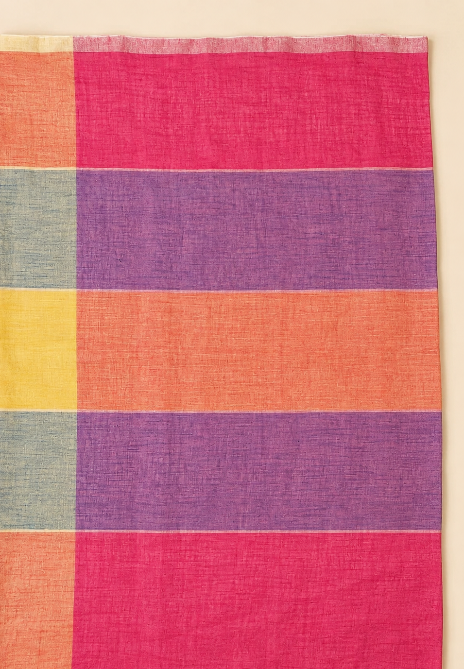 Blue Pink Purple yellow Linen saree