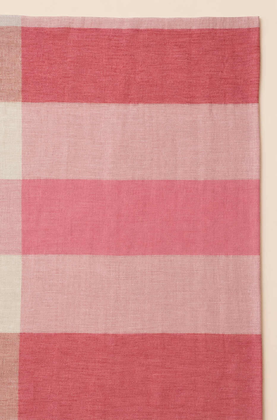 Red Pik white Linen by Linen saree