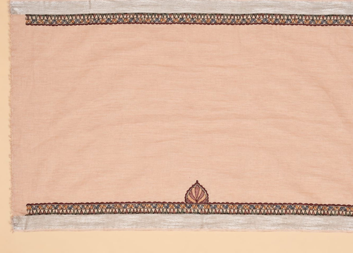 Lavender Handpainted Madhubani on Linen