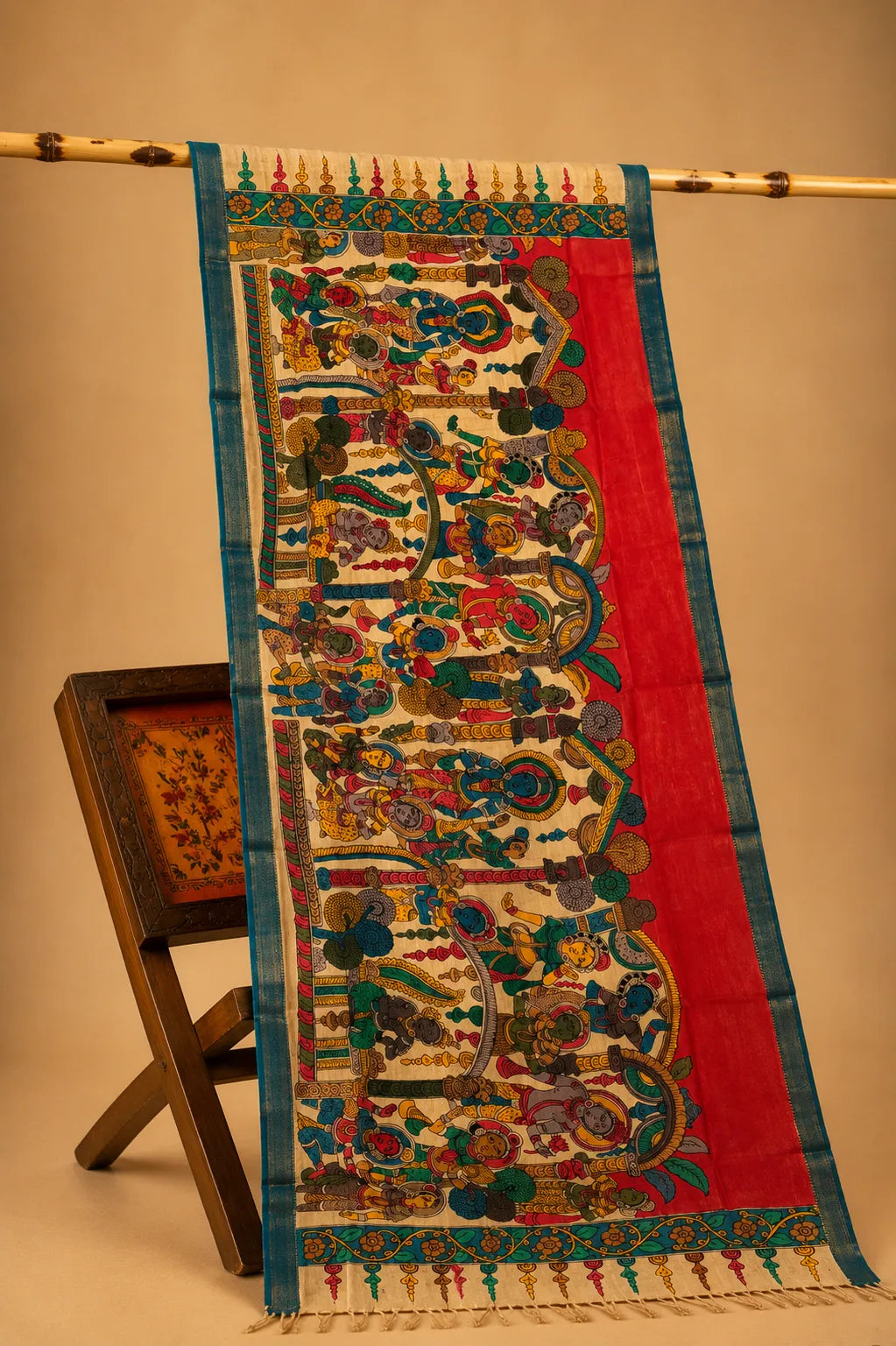 Hand Painted Kalamkari Dupatta