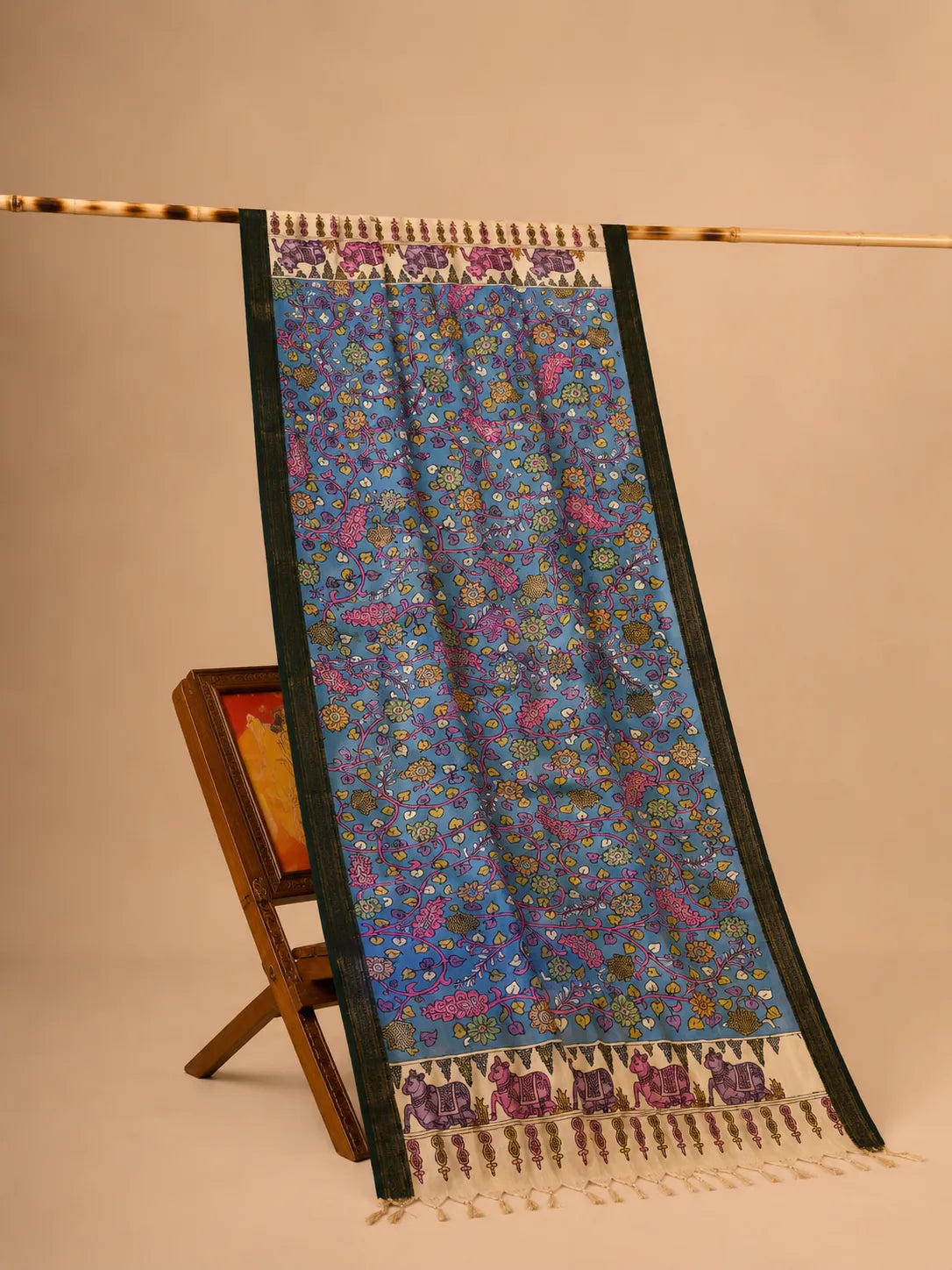 Hand Painted Kalamkari Dupatta