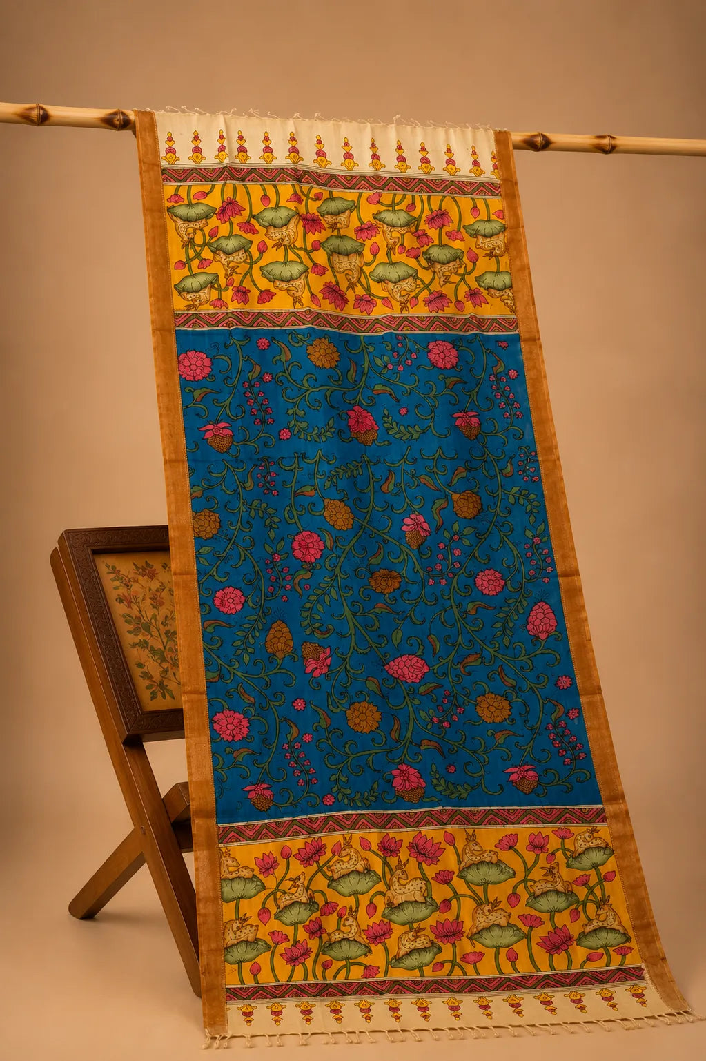 Hand Painted Kalamkari Dupatta