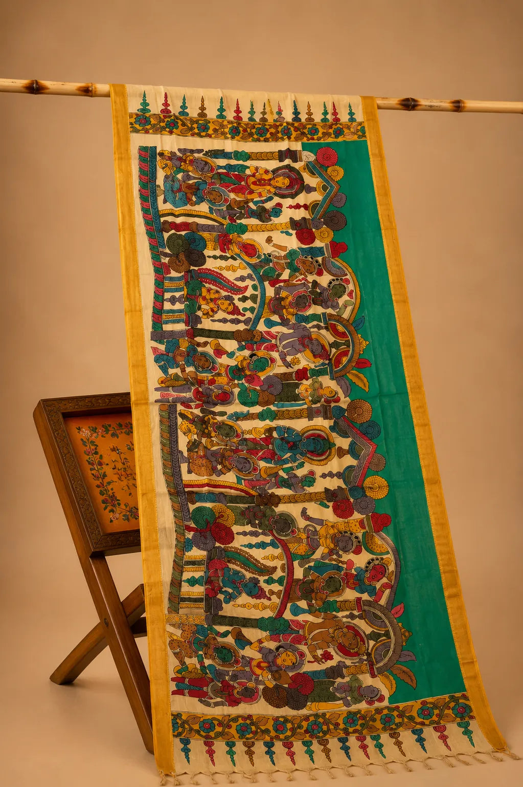 Hand Painted Kalamkari Dupatta