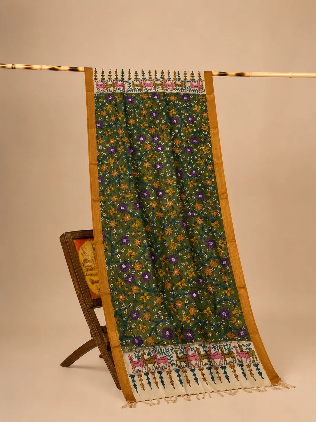 Hand Painted Kalamkari Dupatta