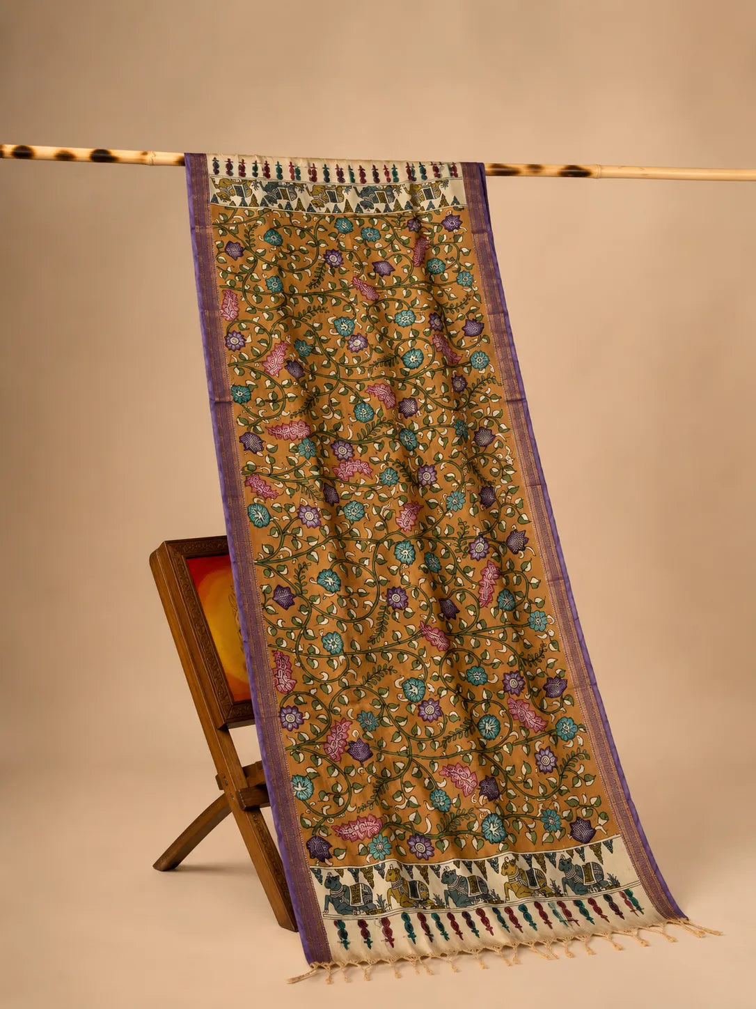 Hand Painted Kalamkari Dupatta