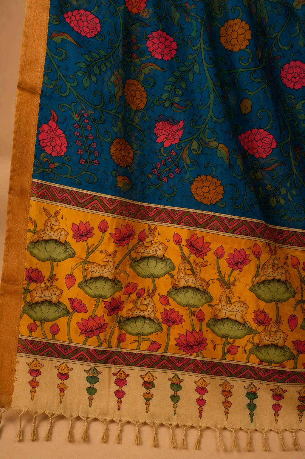Hand Painted Kalamkari Dupatta