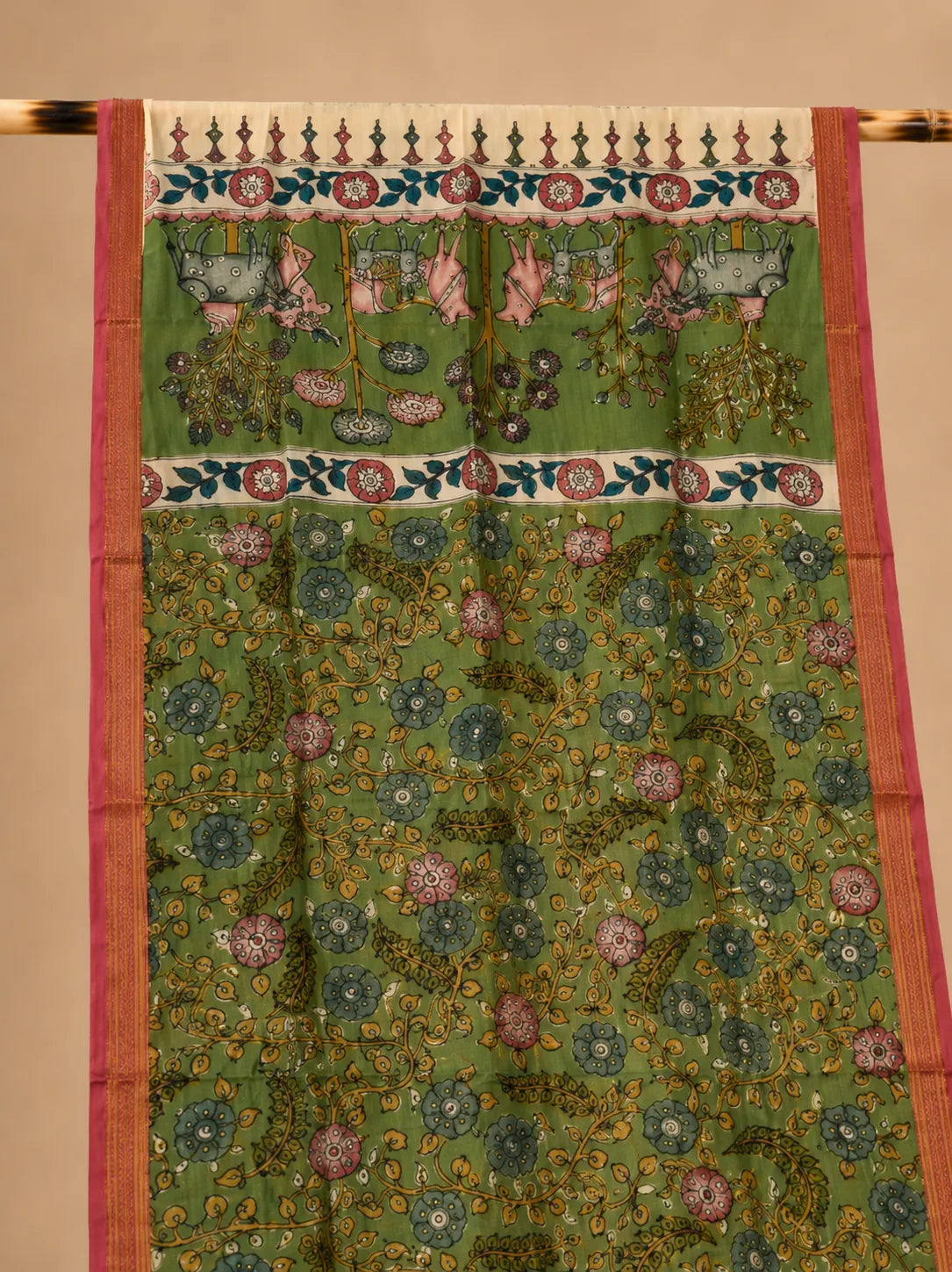 Hand Painted Kalamkari Dupatta