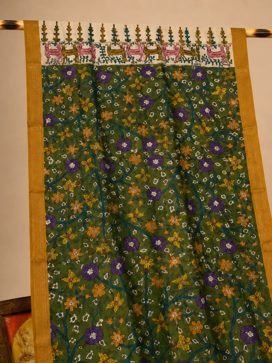 Hand Painted Kalamkari Dupatta
