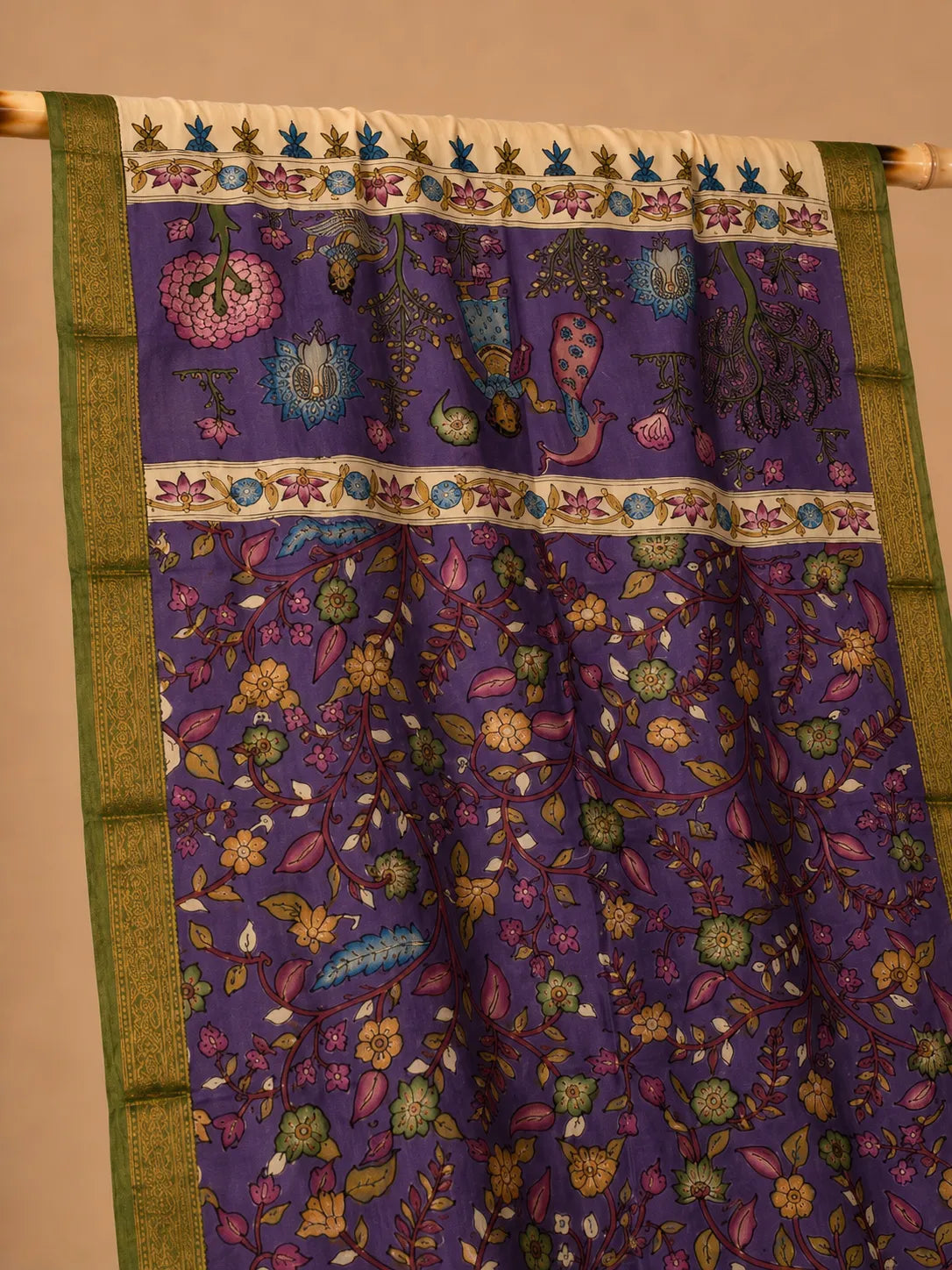Hand Painted Kalamkari Dupatta