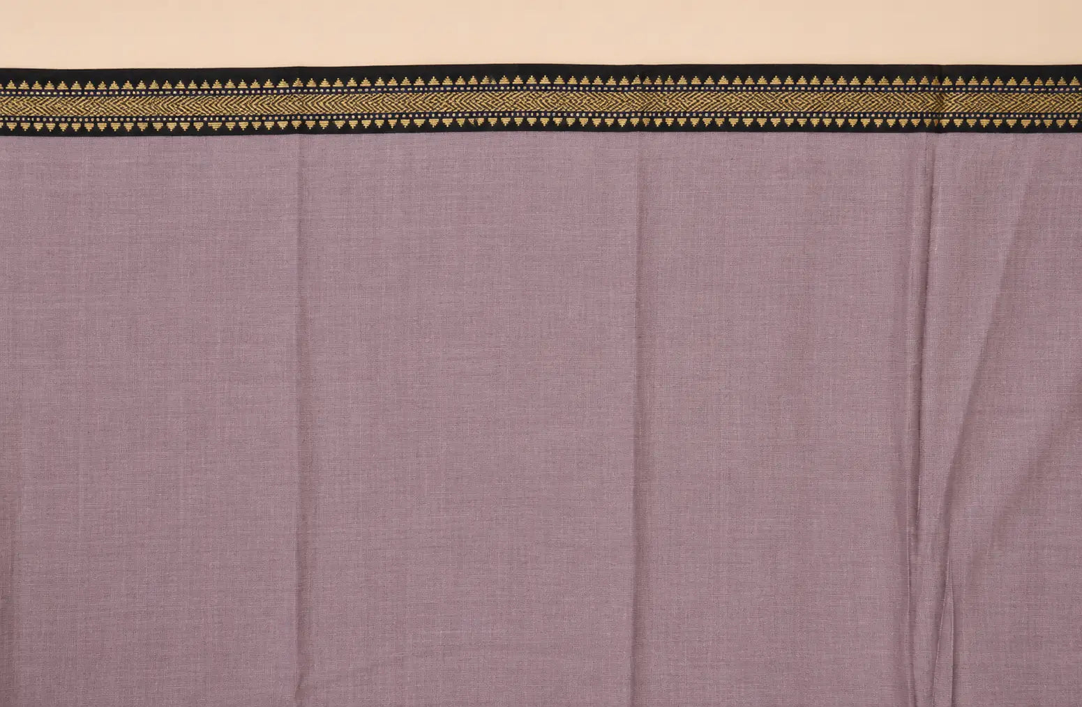 Dusty mauve Narayanpet Handloom Cotton Saree with Thin Border