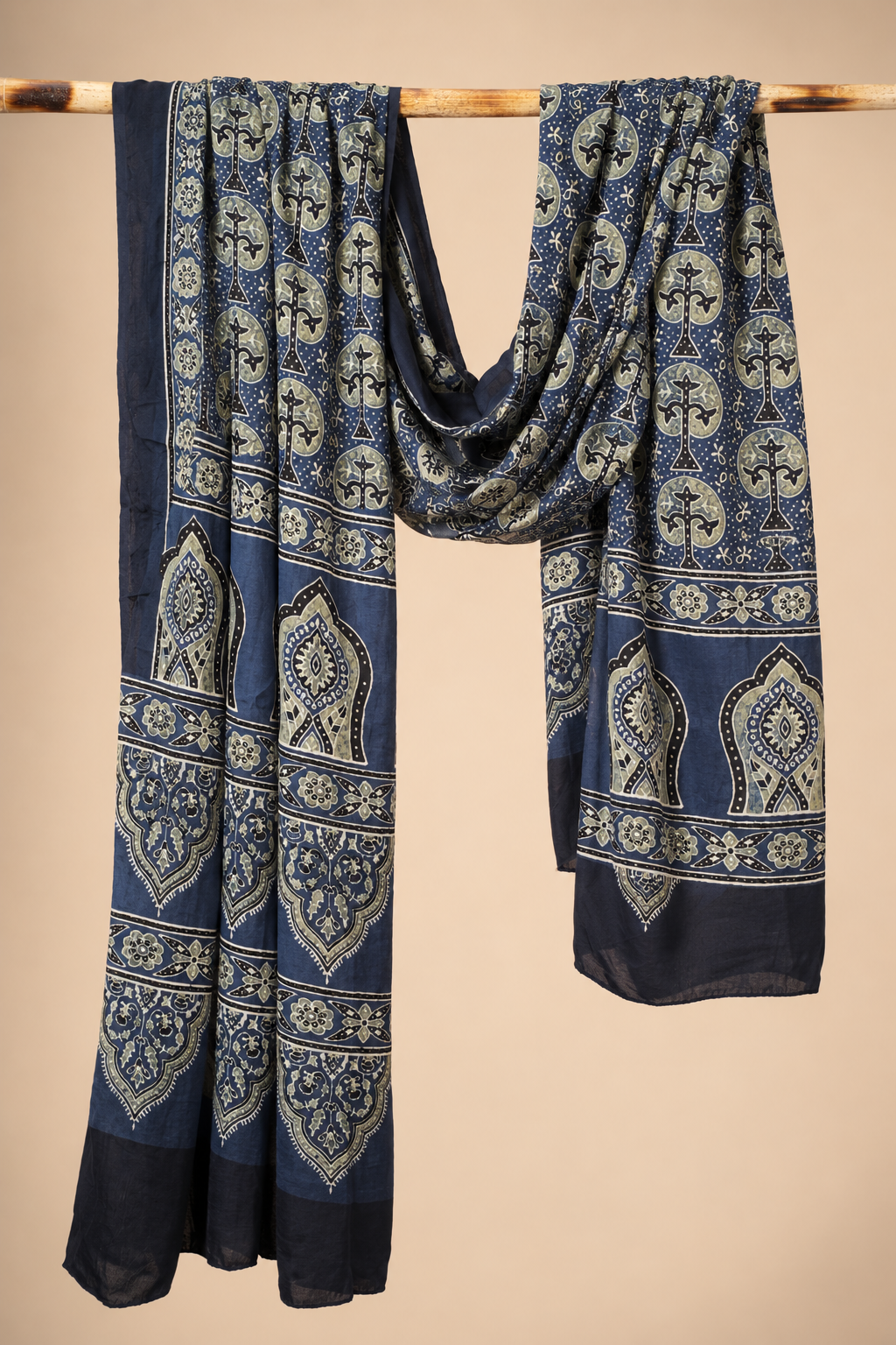 Ajrakh Dupatta on Modal Silk