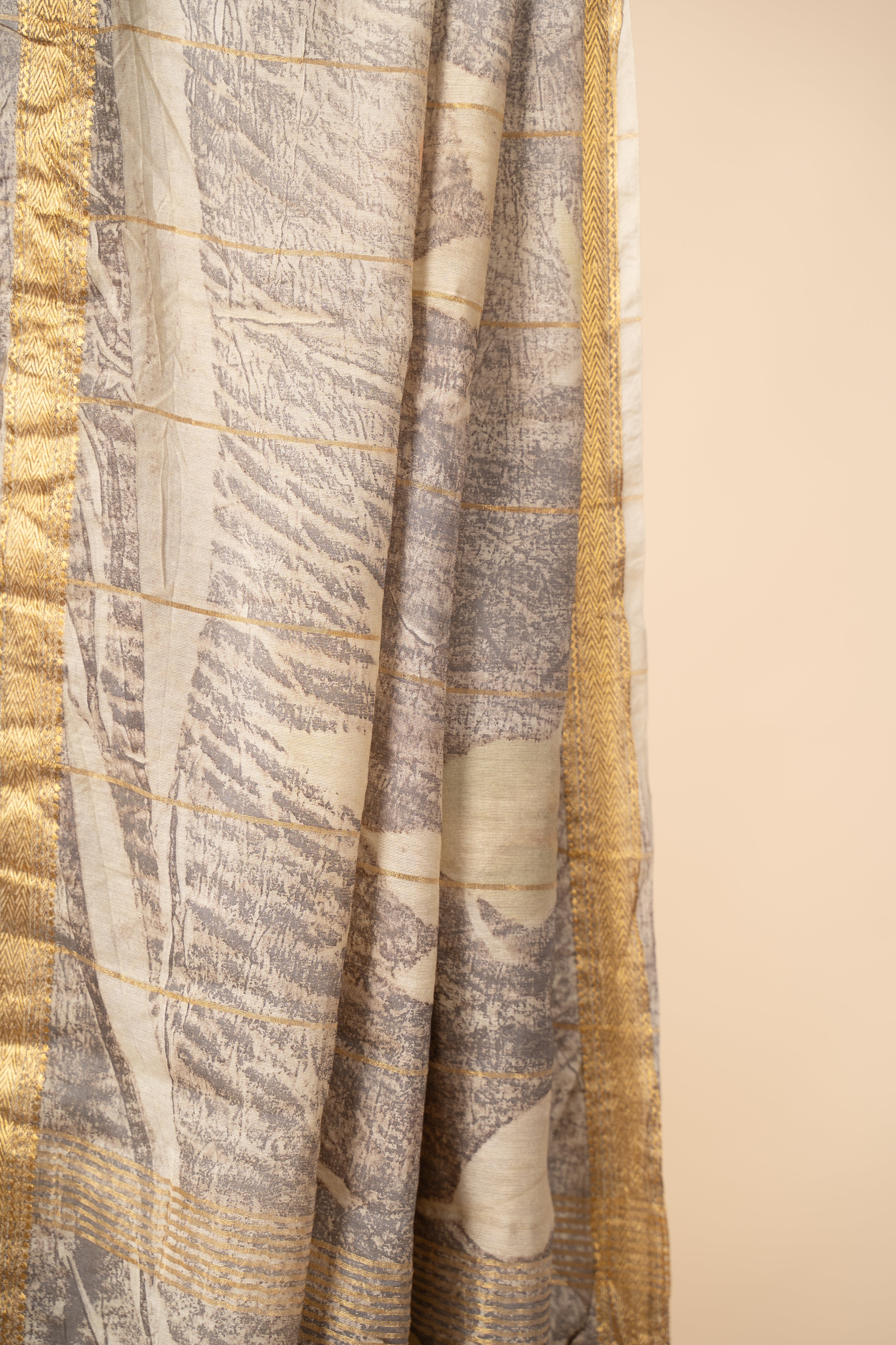 Eco Print Chanderi Silk saree