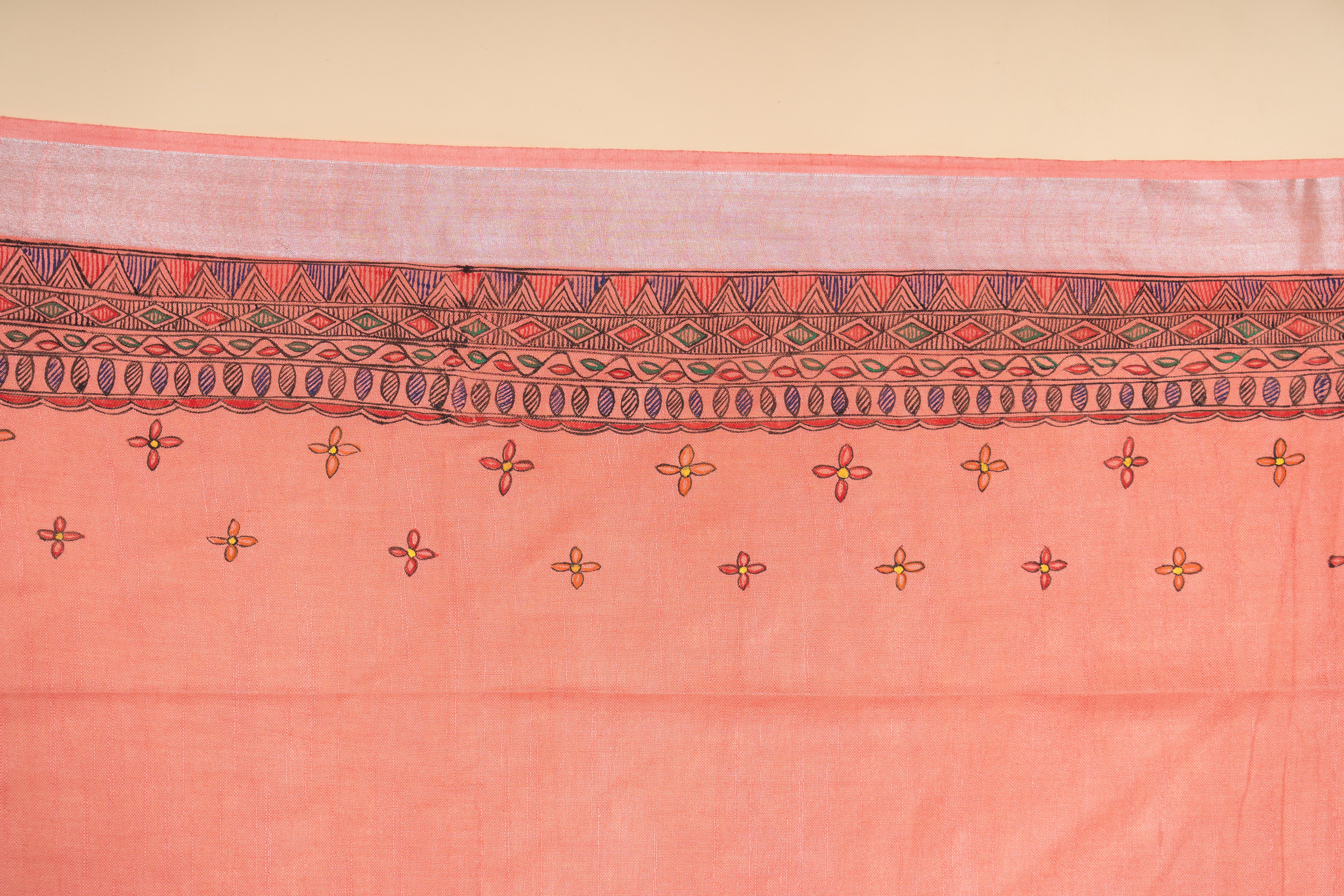 Handpainted Madhubani on Linen