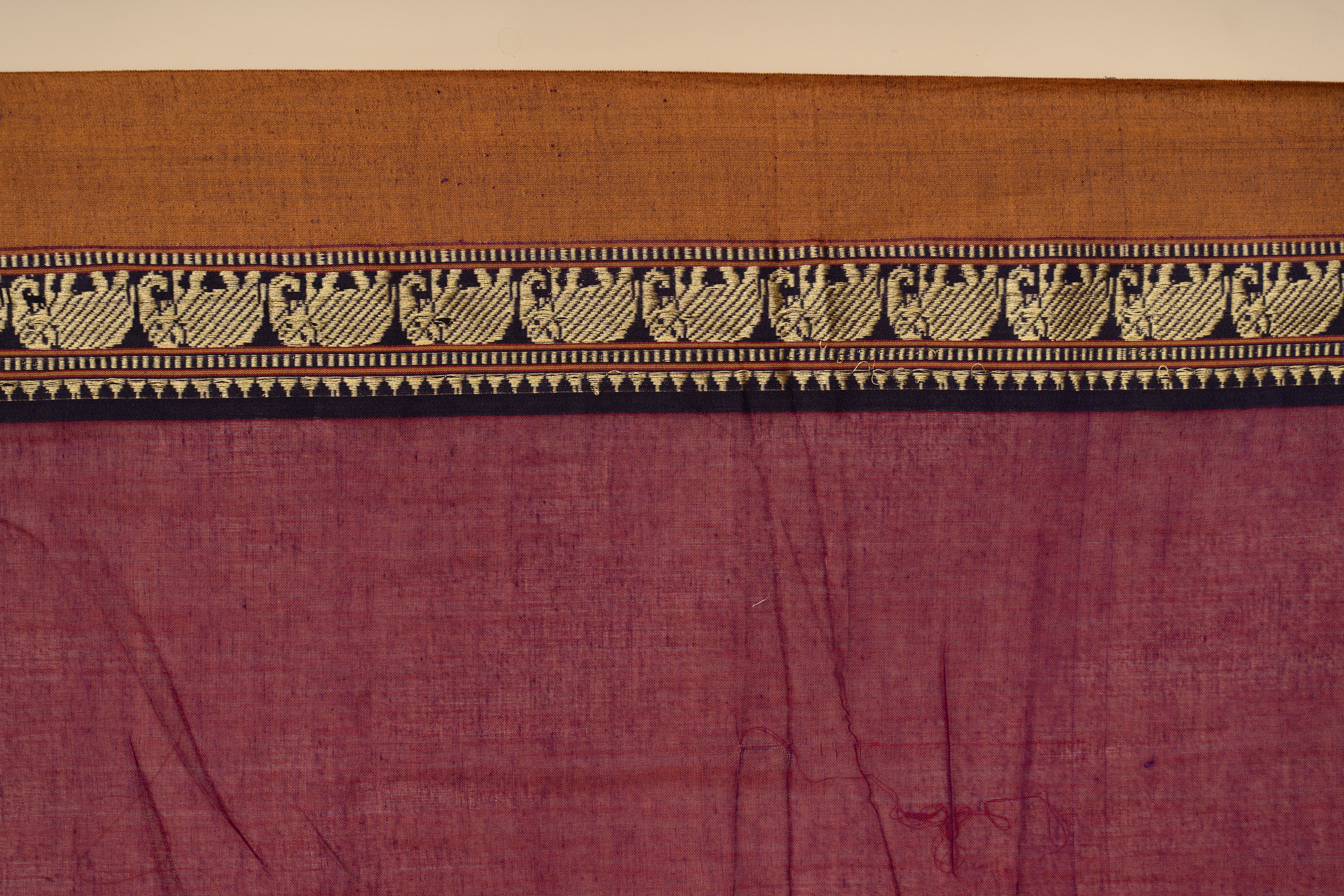 Narayenpet cotton saree with elephant border