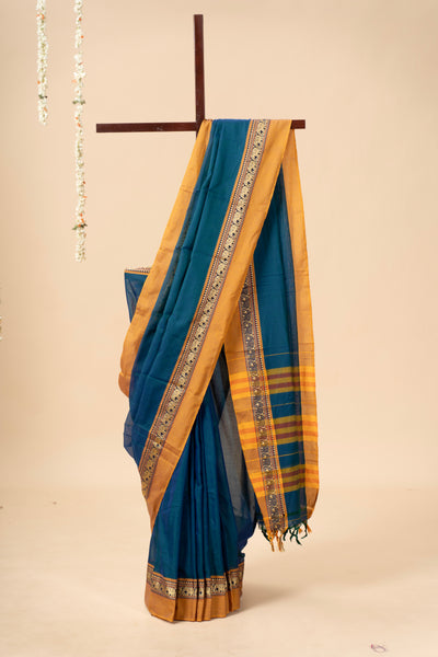 Narayenpet cotton saree with elephant border