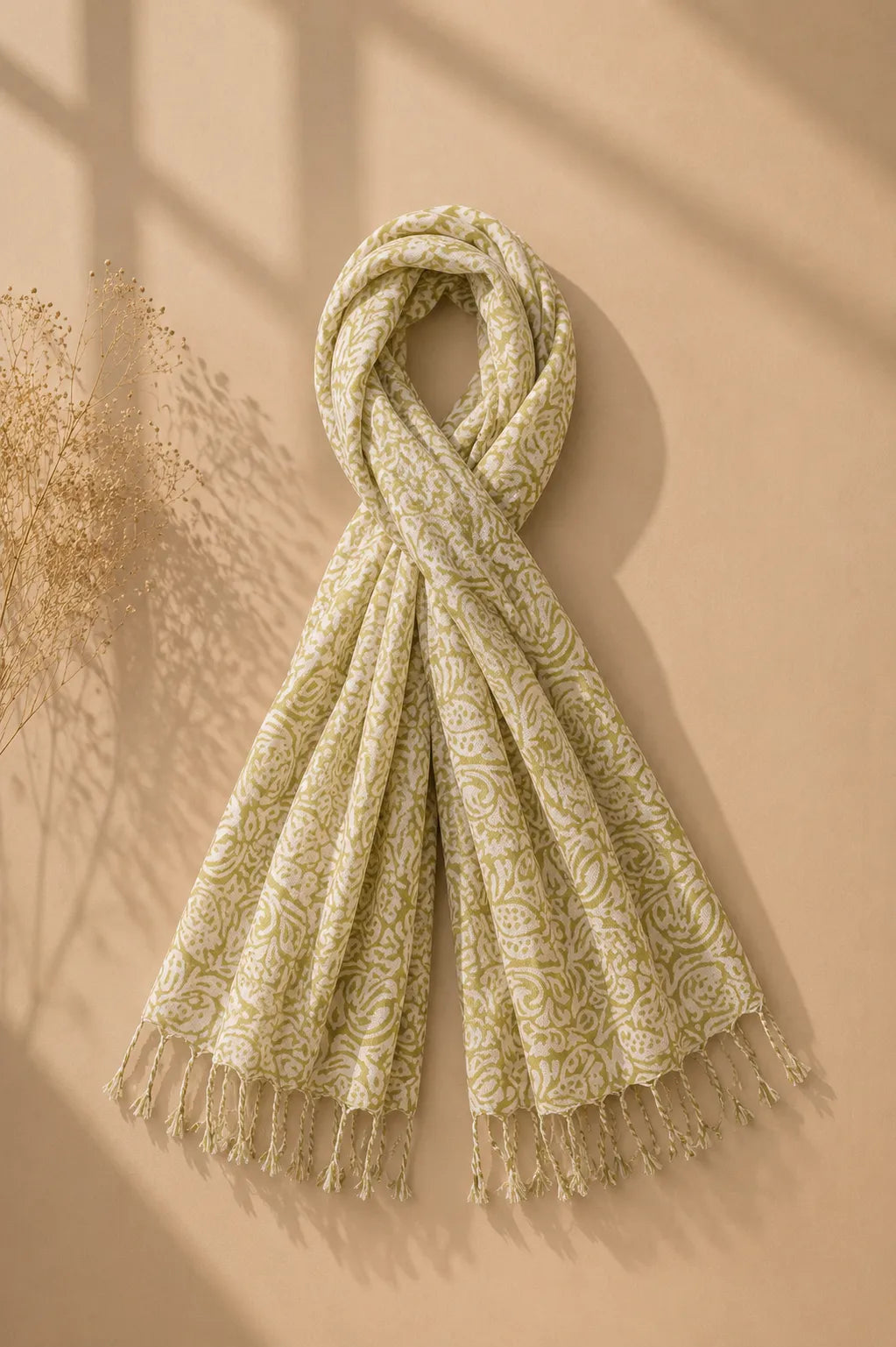 yellow Block printed mulcotton stoles Cotton Stole