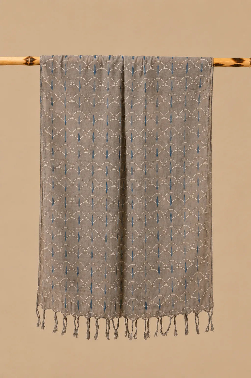 Grey design HandBlock printed mulcotton stoles Cotton Stole