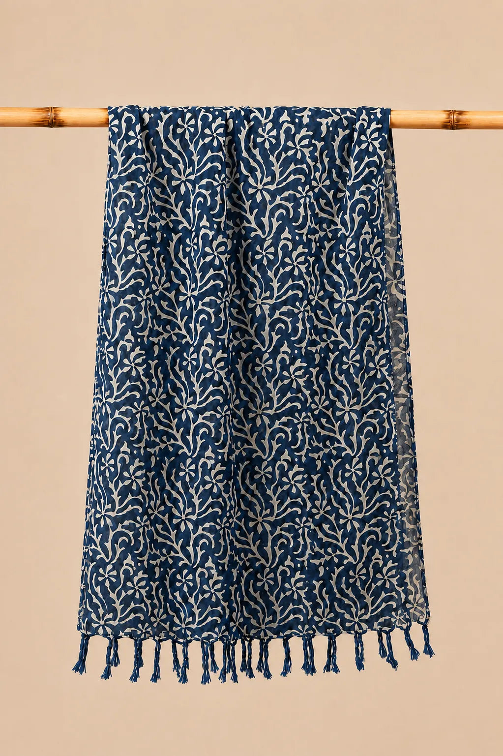 Blue pattern HandBlock printed mulcotton stoles Cotton Stole