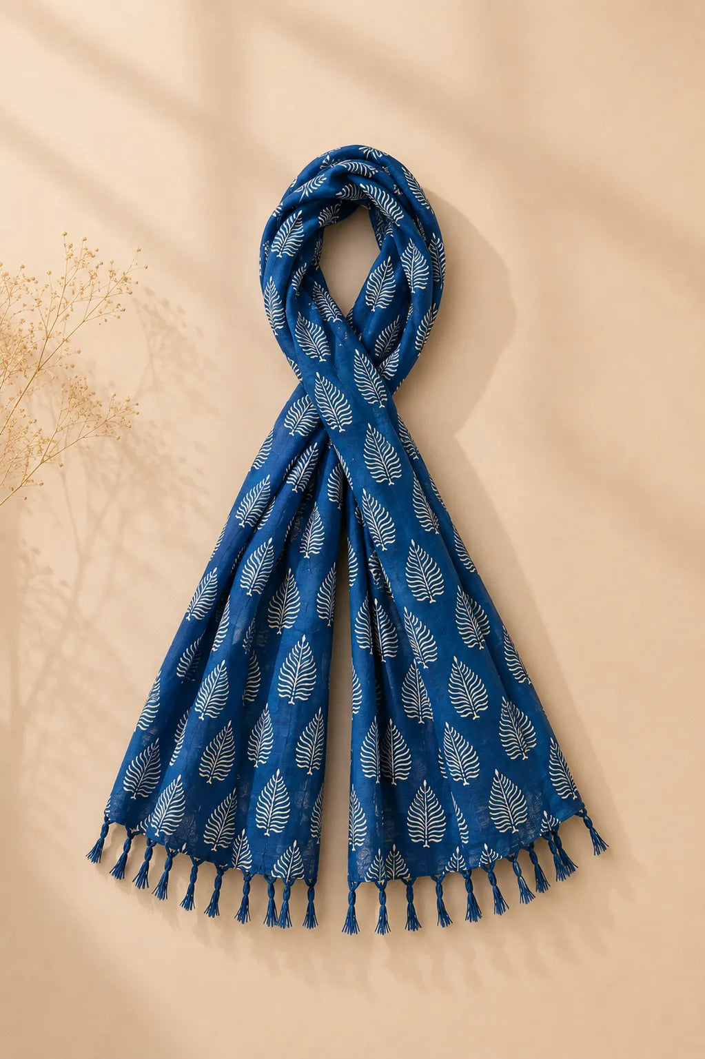 Dark Blue pattern HandBlock printed mulcotton stoles Cotton Stole