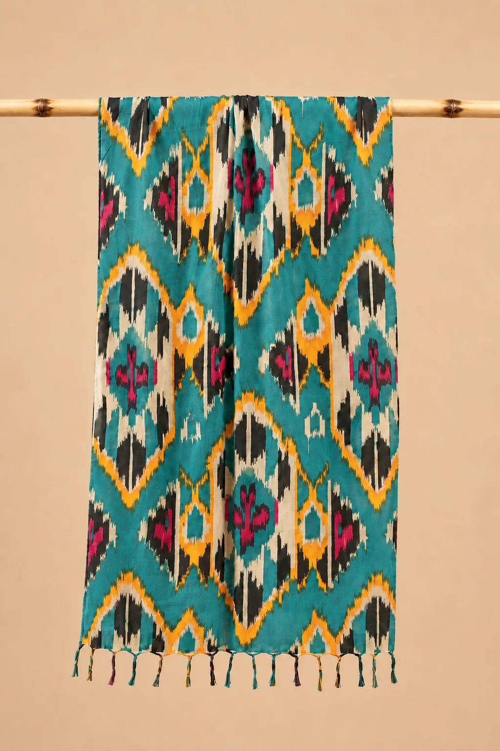 Cyan and blue pattern HandBlock printed mulcotton stoles Cotton Stole
