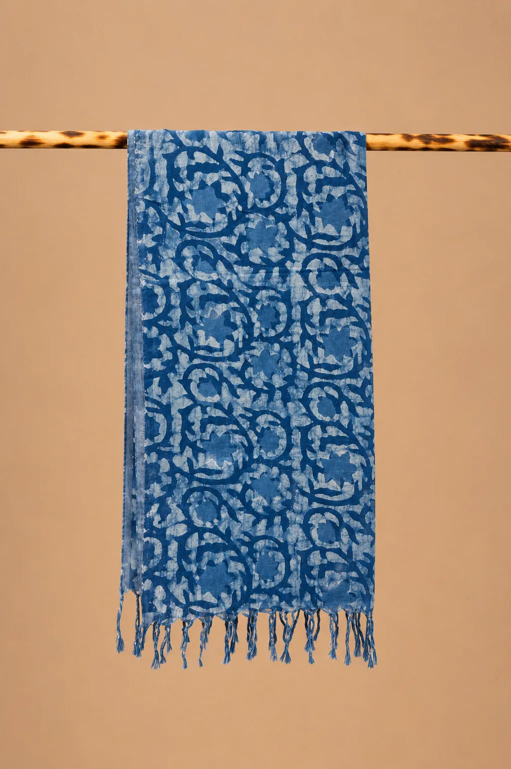 Light blue pattern HandBlock printed mulcotton stoles Cotton Stole