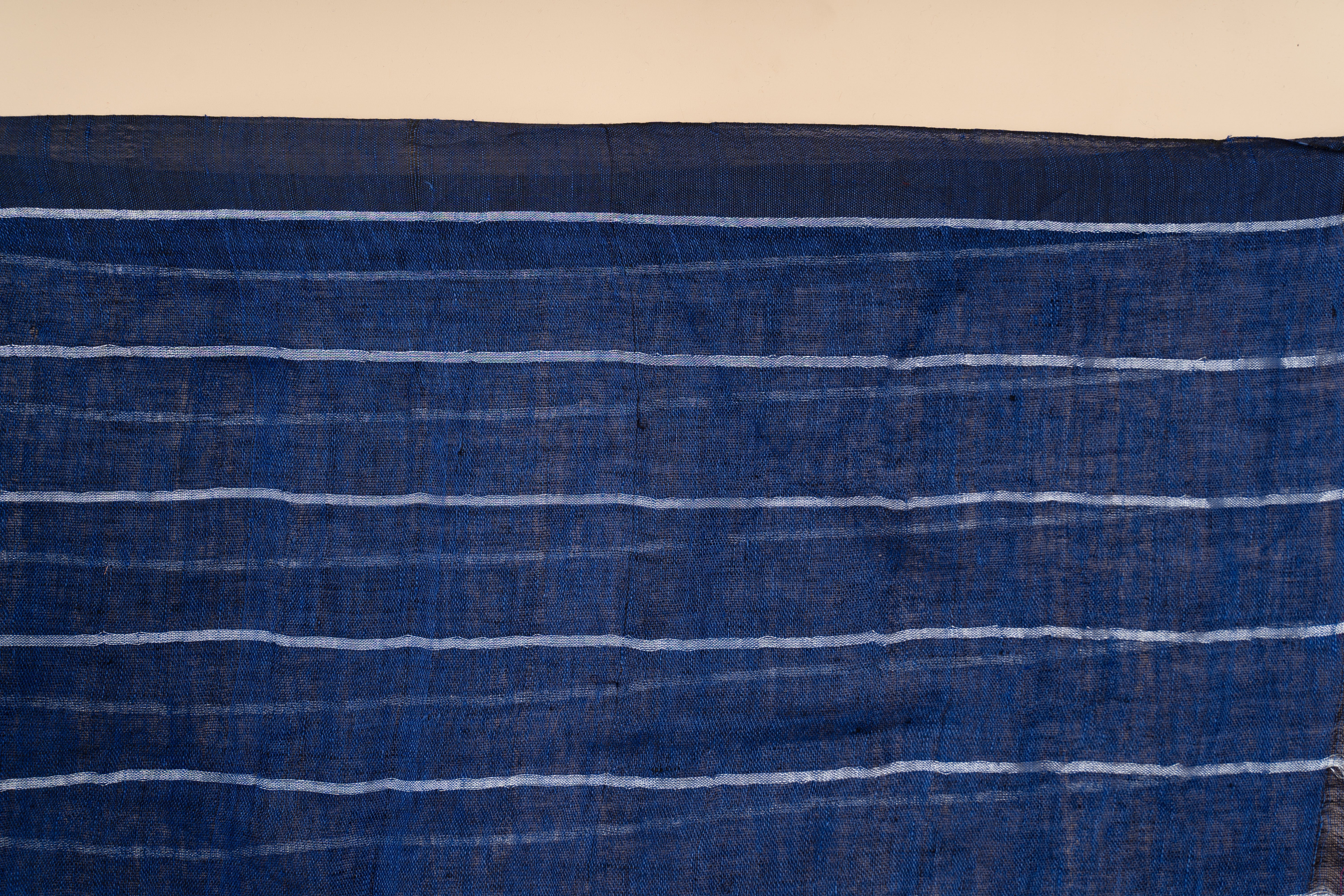 Linen with silver stripes