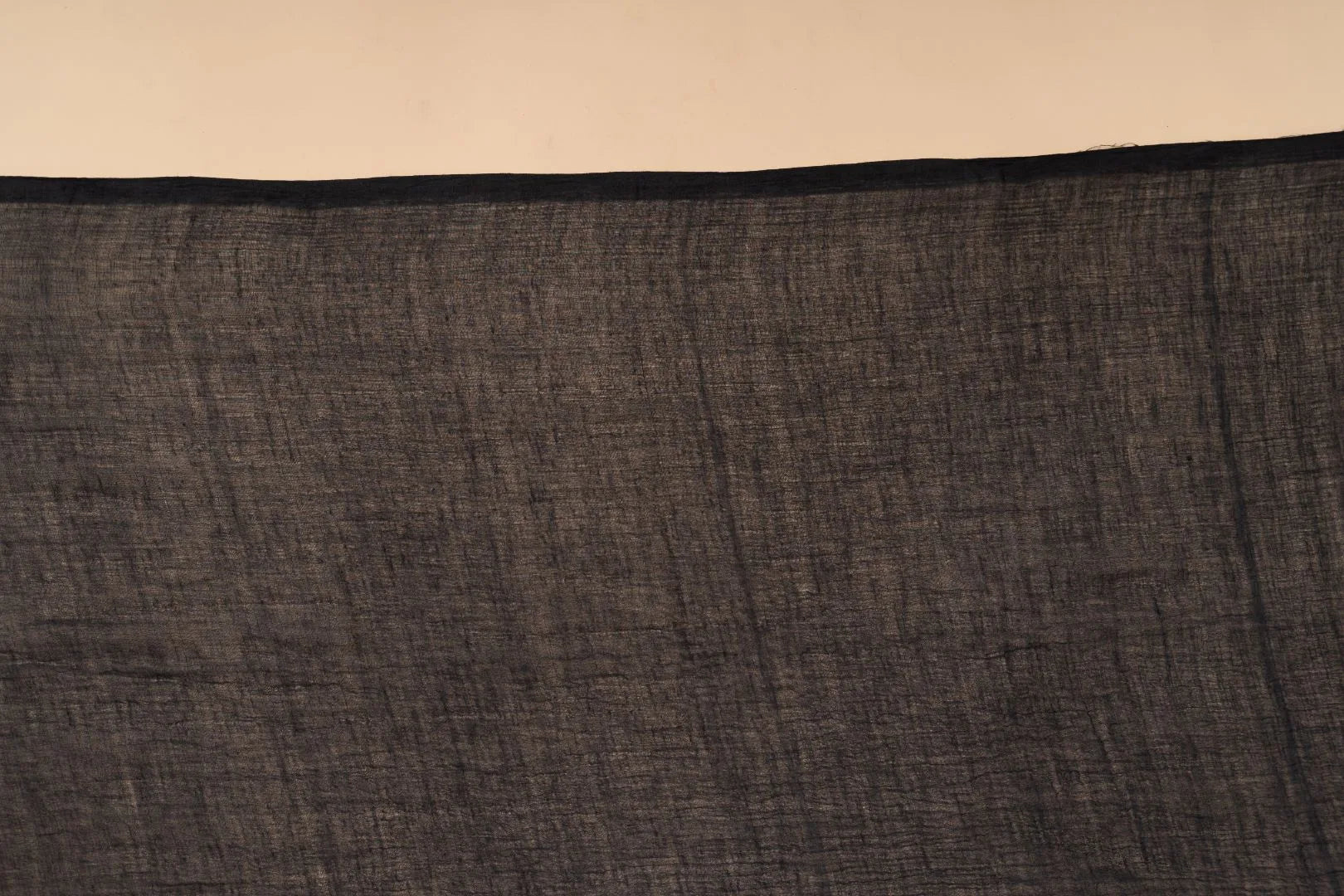 Black Handloom Mul Cotton Saree - view 4