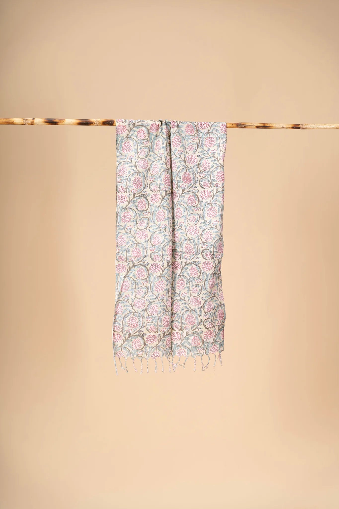 Grape Vine Block printed mulcotton stoles Cotton Stole
