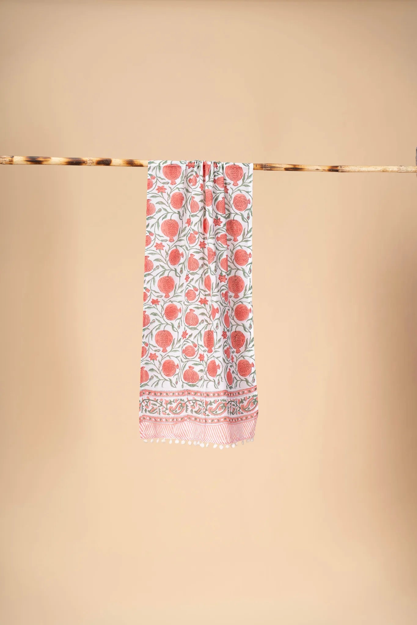 Pomogranate Block printed mulcotton stoles Cotton Stole