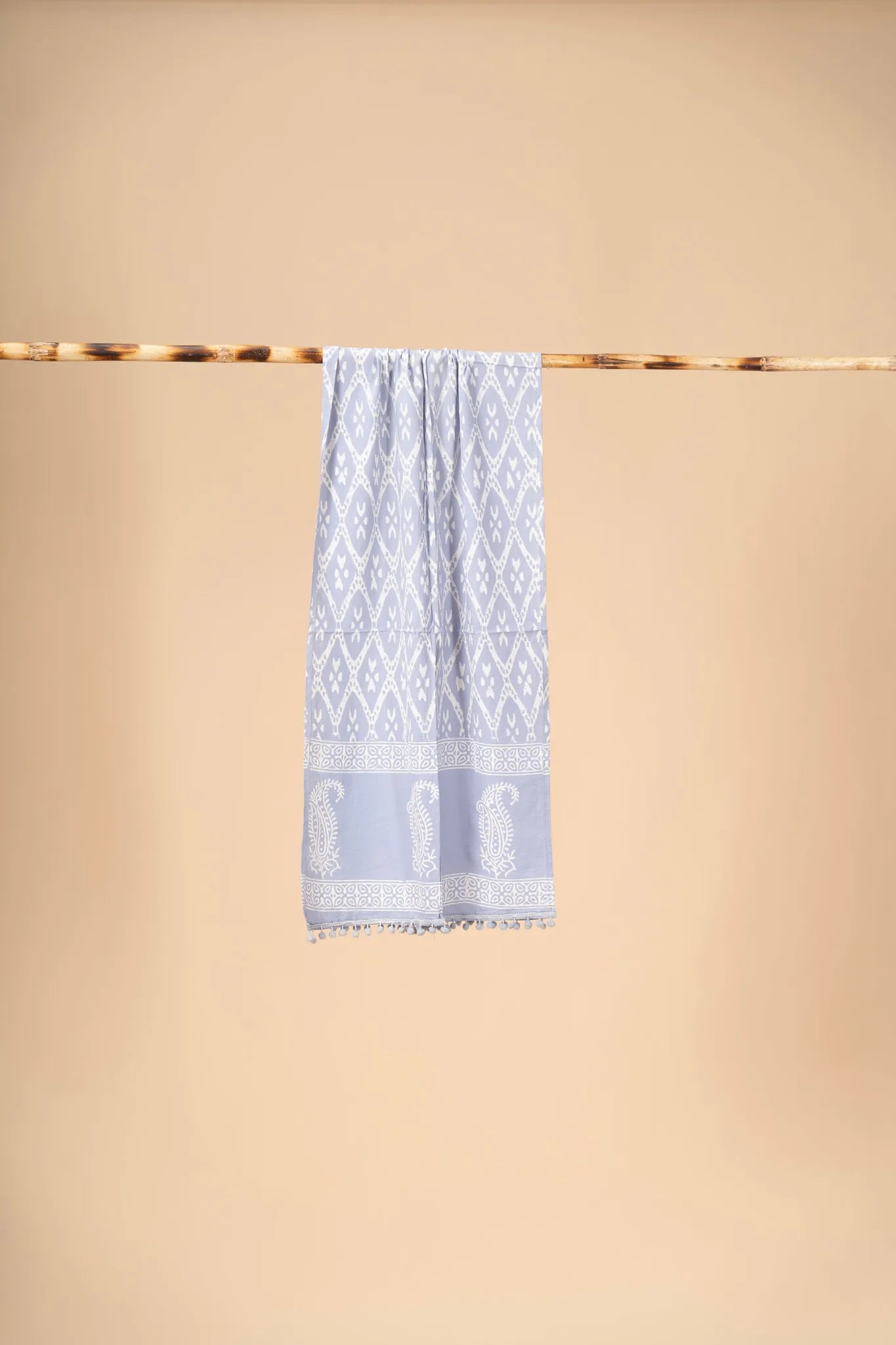 Blue Block printed mulcotton stoles Cotton Stole