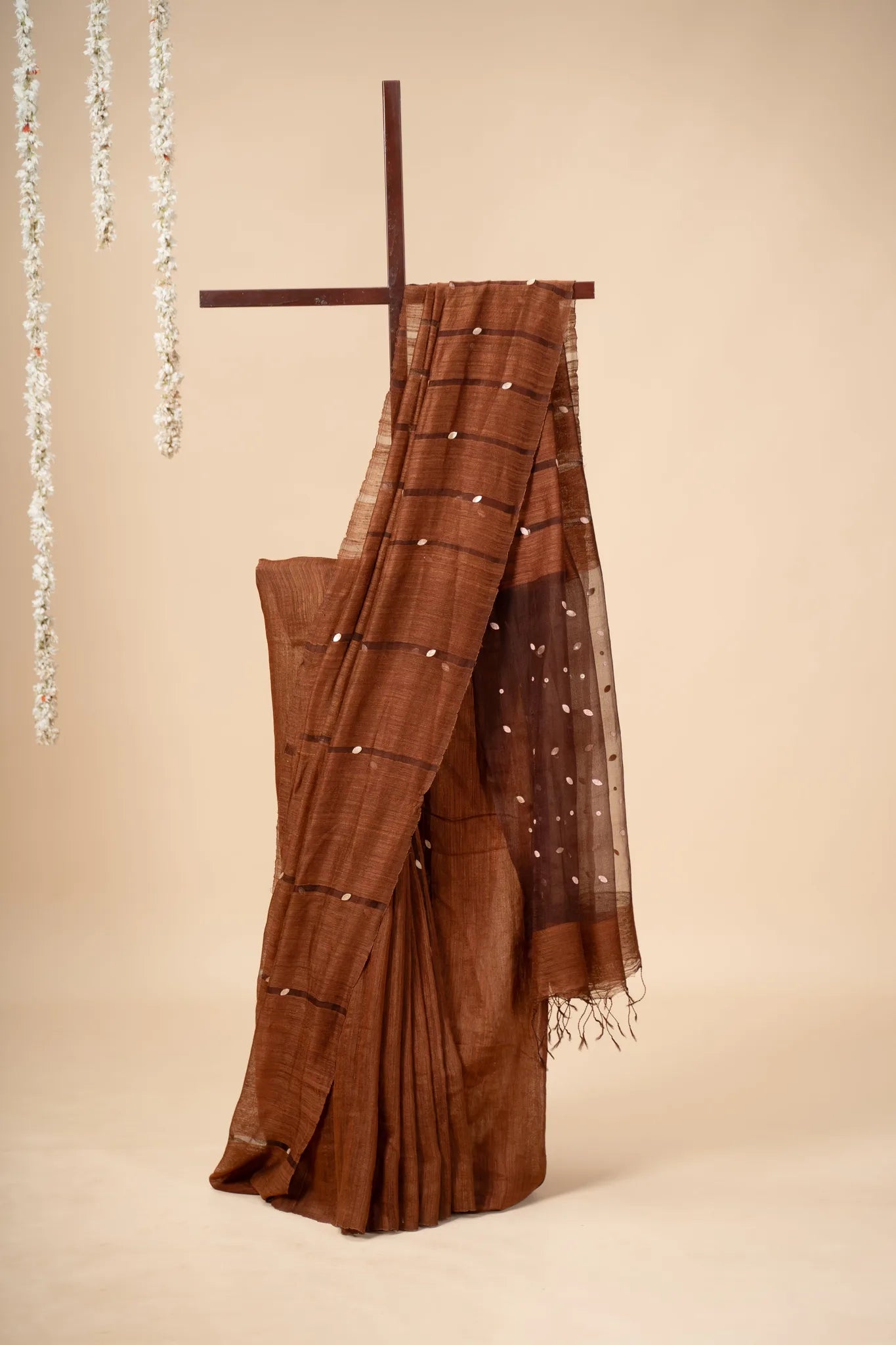 Brown Gini Matka Silk Saree