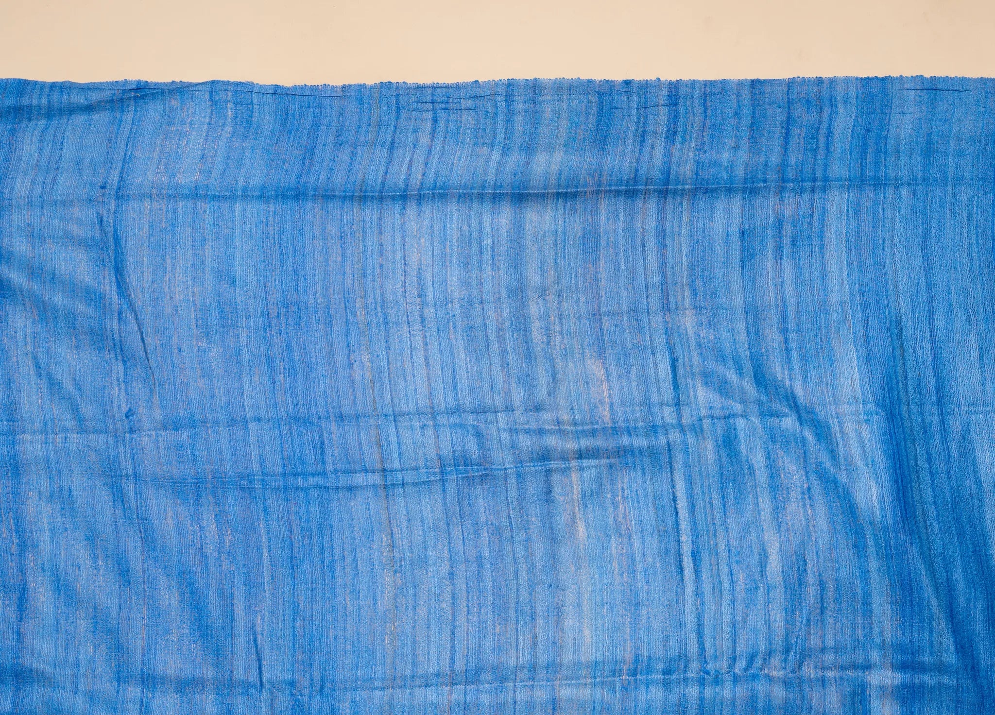 Electric Blue Handwoven Gicha Tussar Silk Saree - view 4