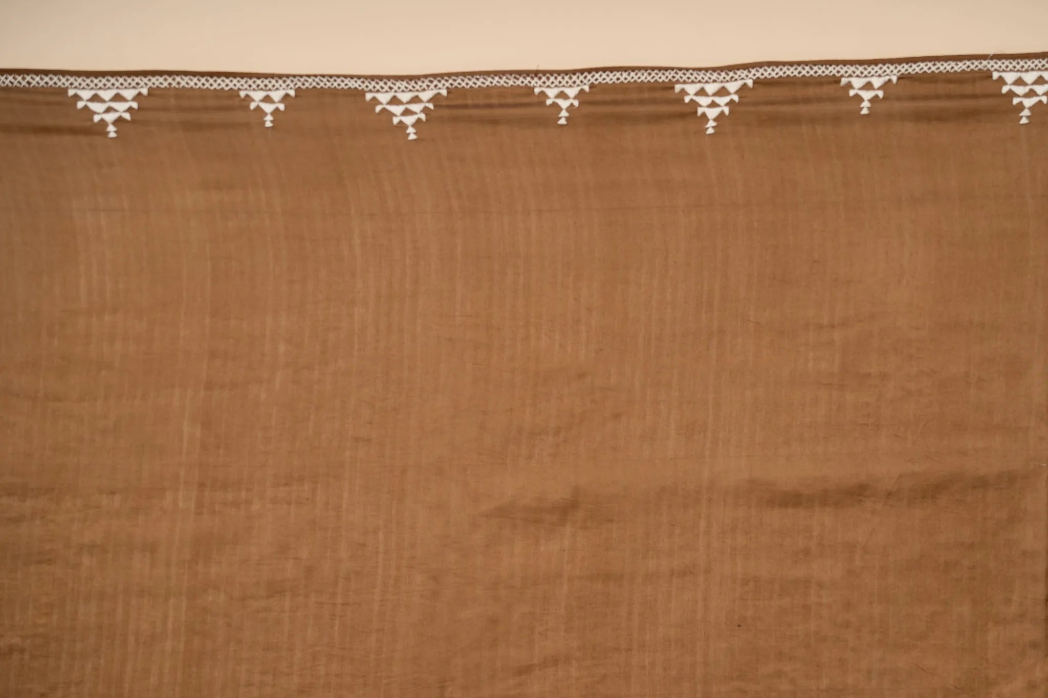 Brown Chanderi Silk Saree with Soof Embroidery - view 4