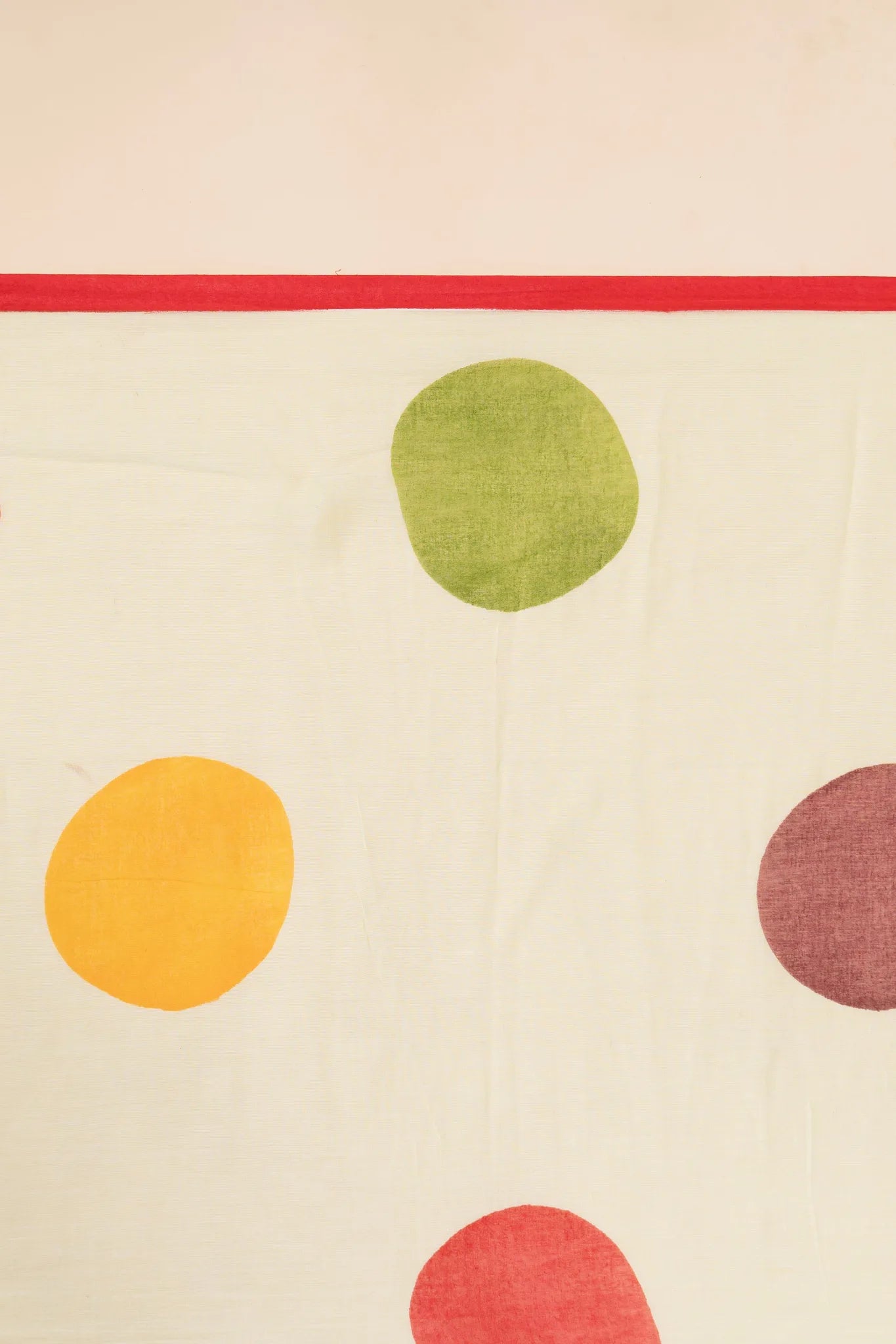 Light Green Mul Cotton Saree with Polka Dots - view 4