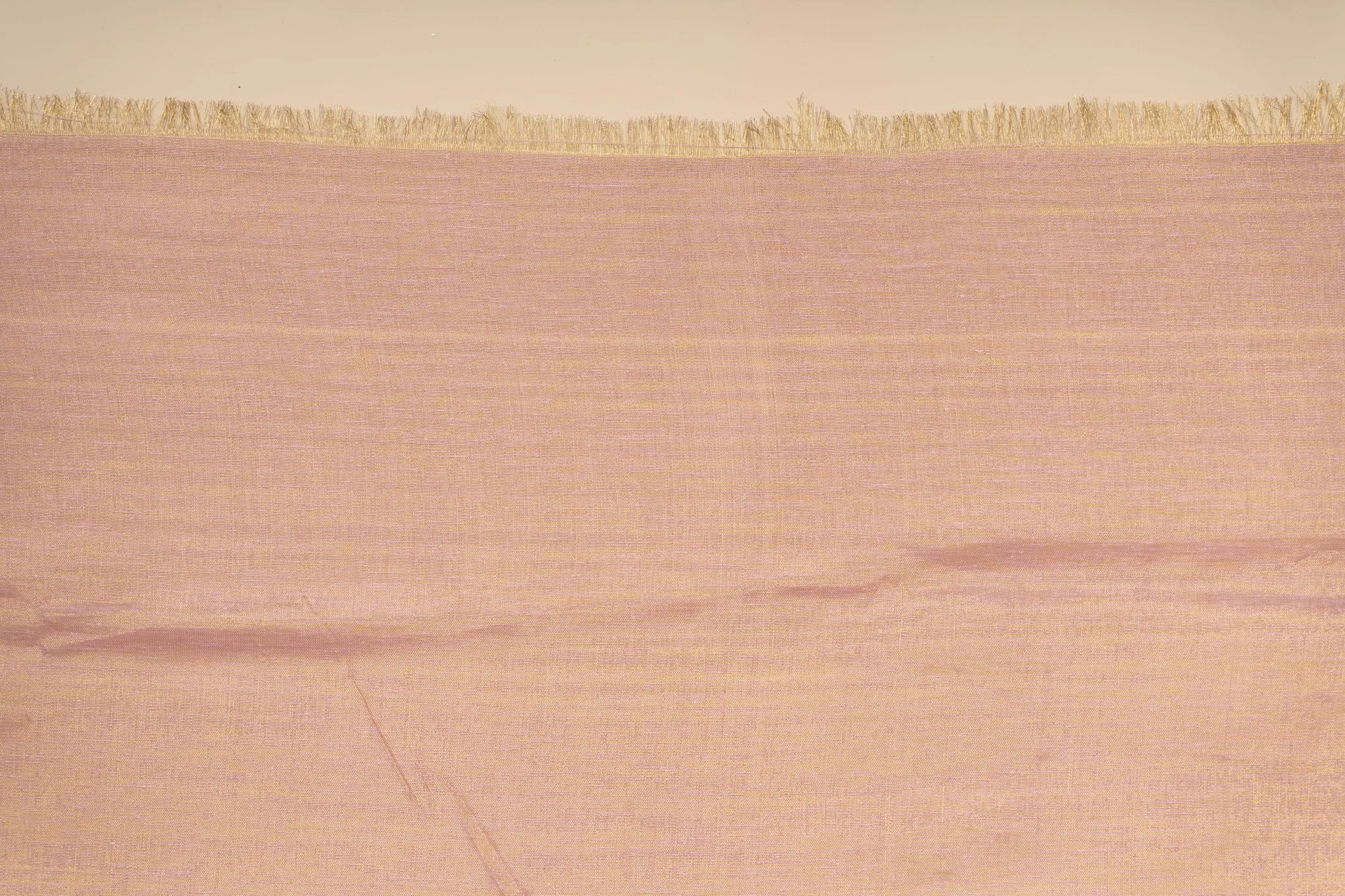 Dusty Rose Light Weight Zari Linen Saree - view 4
