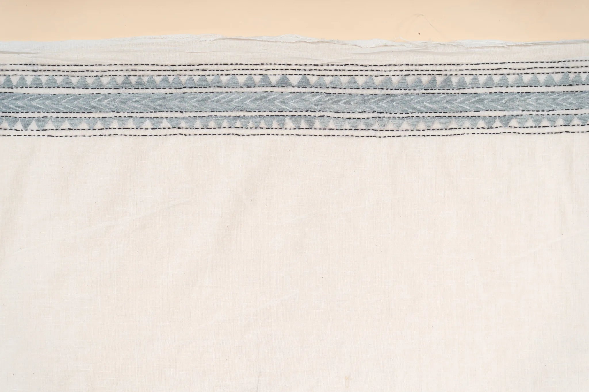 Grey Nakshi Kantha Handwoven Cotton Saree - view 4