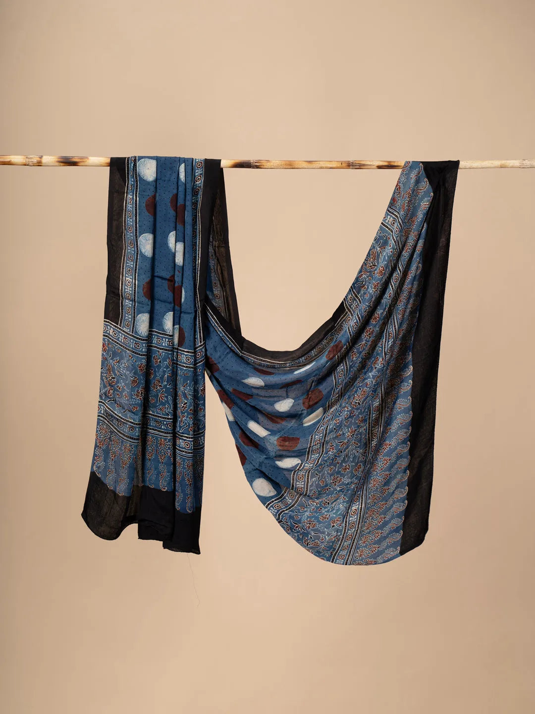 Blue Ajrakh Dupatta on Modal Silk