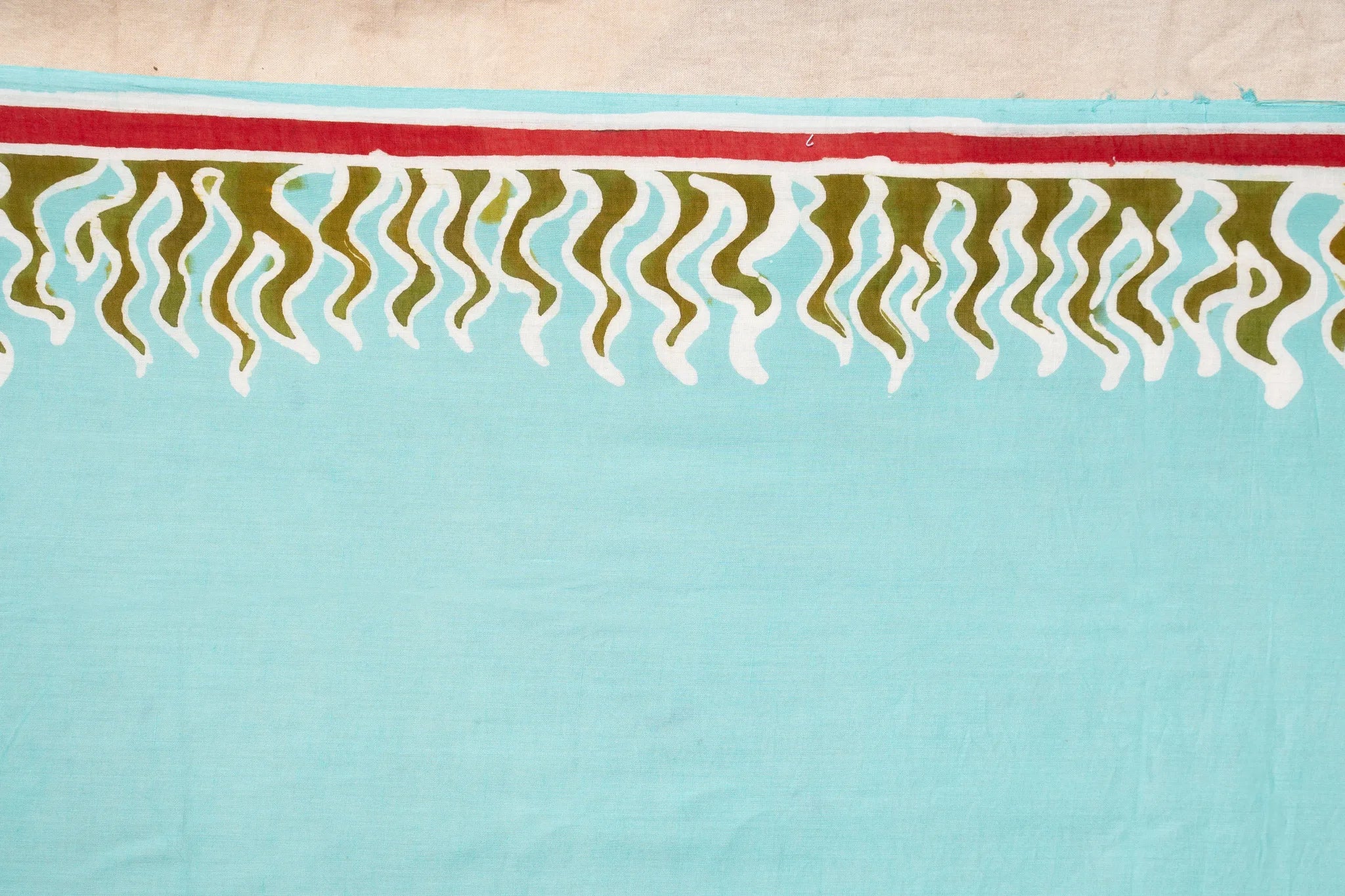 Sea Blue Hand-Painted Batik Mul Cotton Saree - view 5