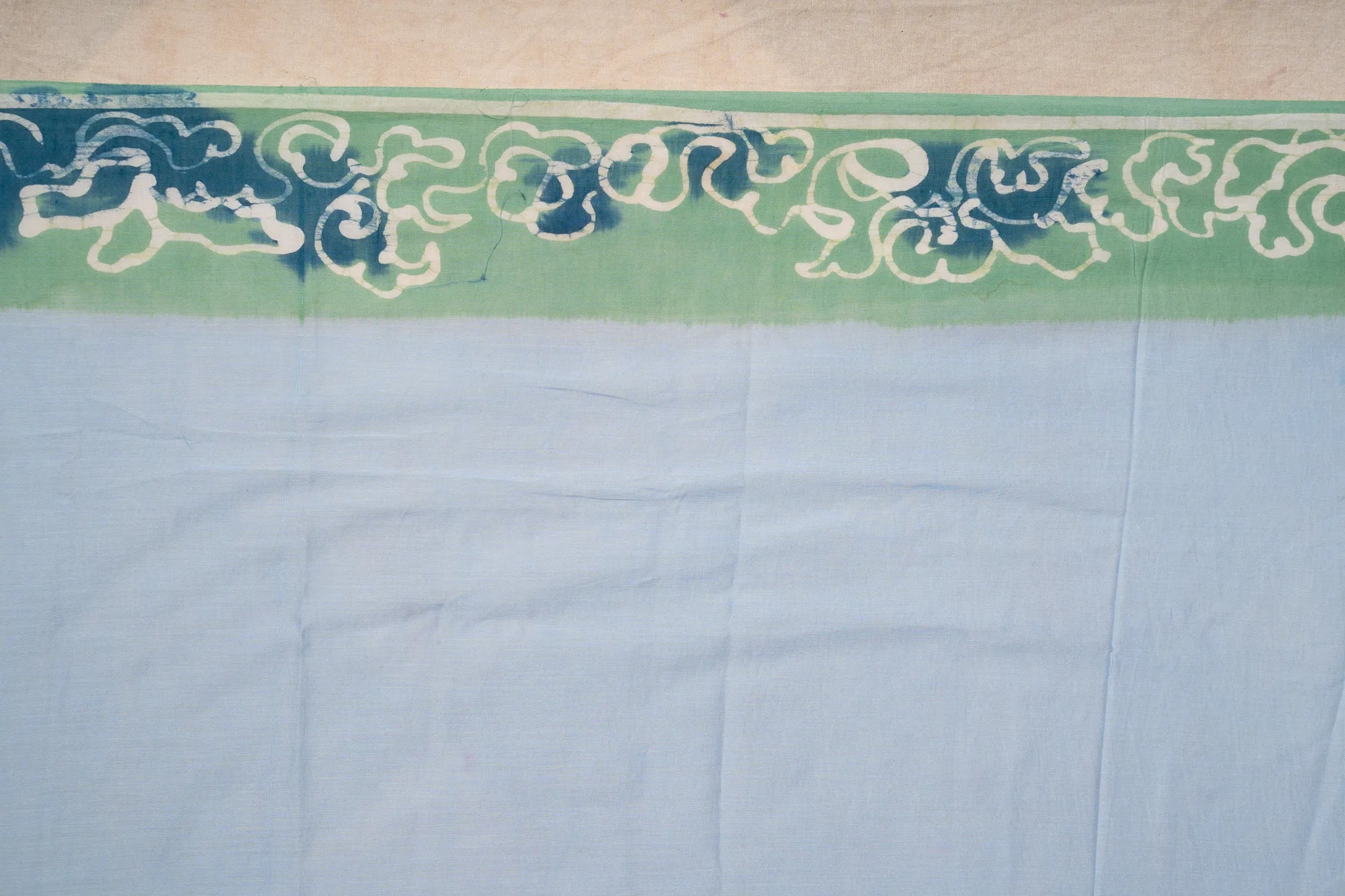 Sea Green Hand-Painted Batik Mul Cotton Saree - view 5