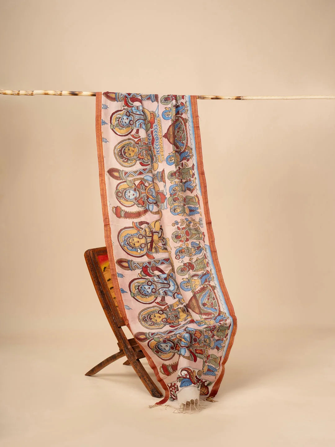 Hand Painted Kalamkari Dupatta on chennur silk