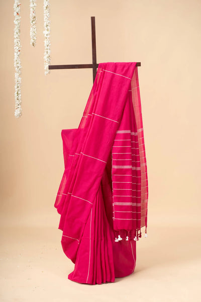Pink Khesh Cotton Saree