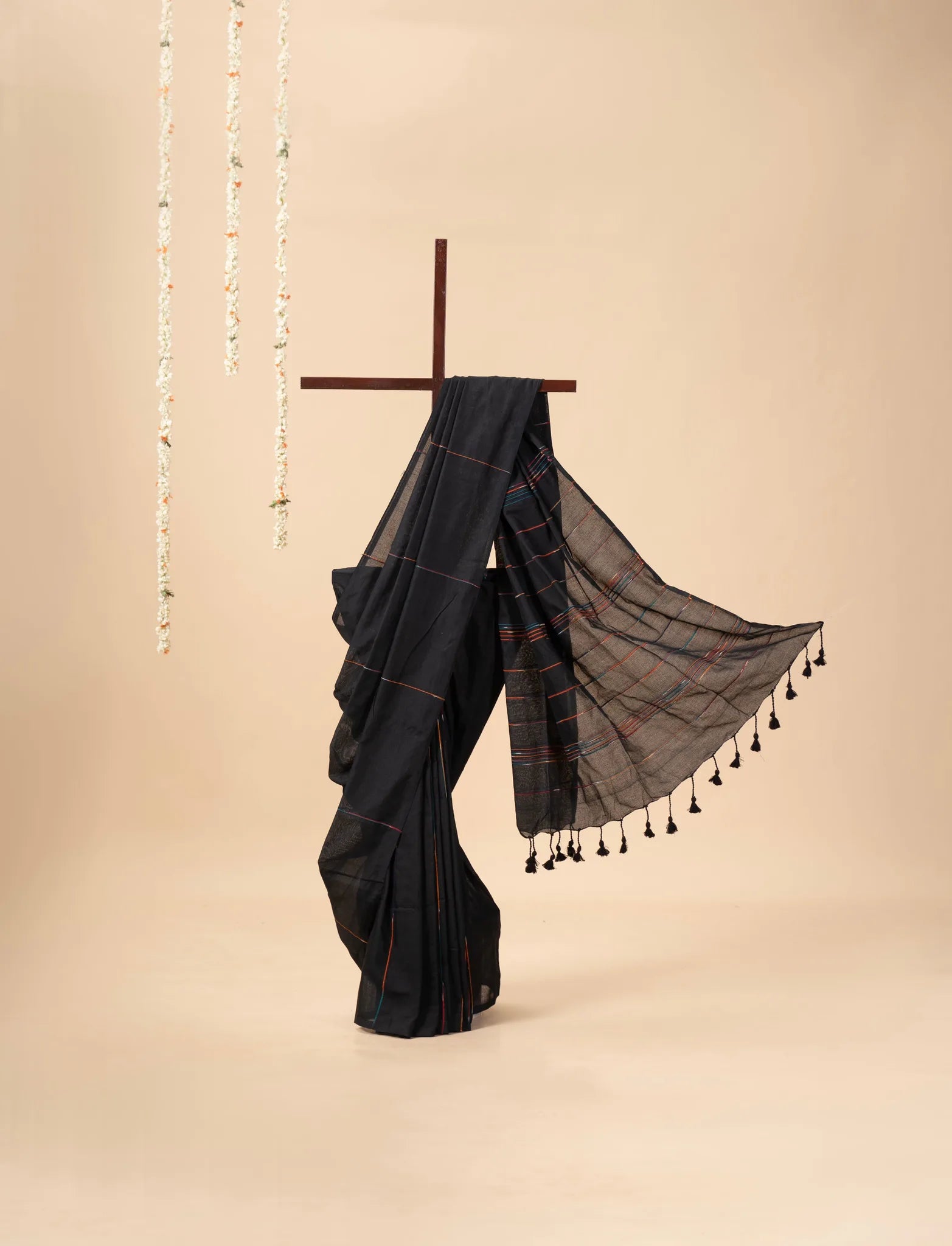 Black Khesh Cotton Saree - view 2