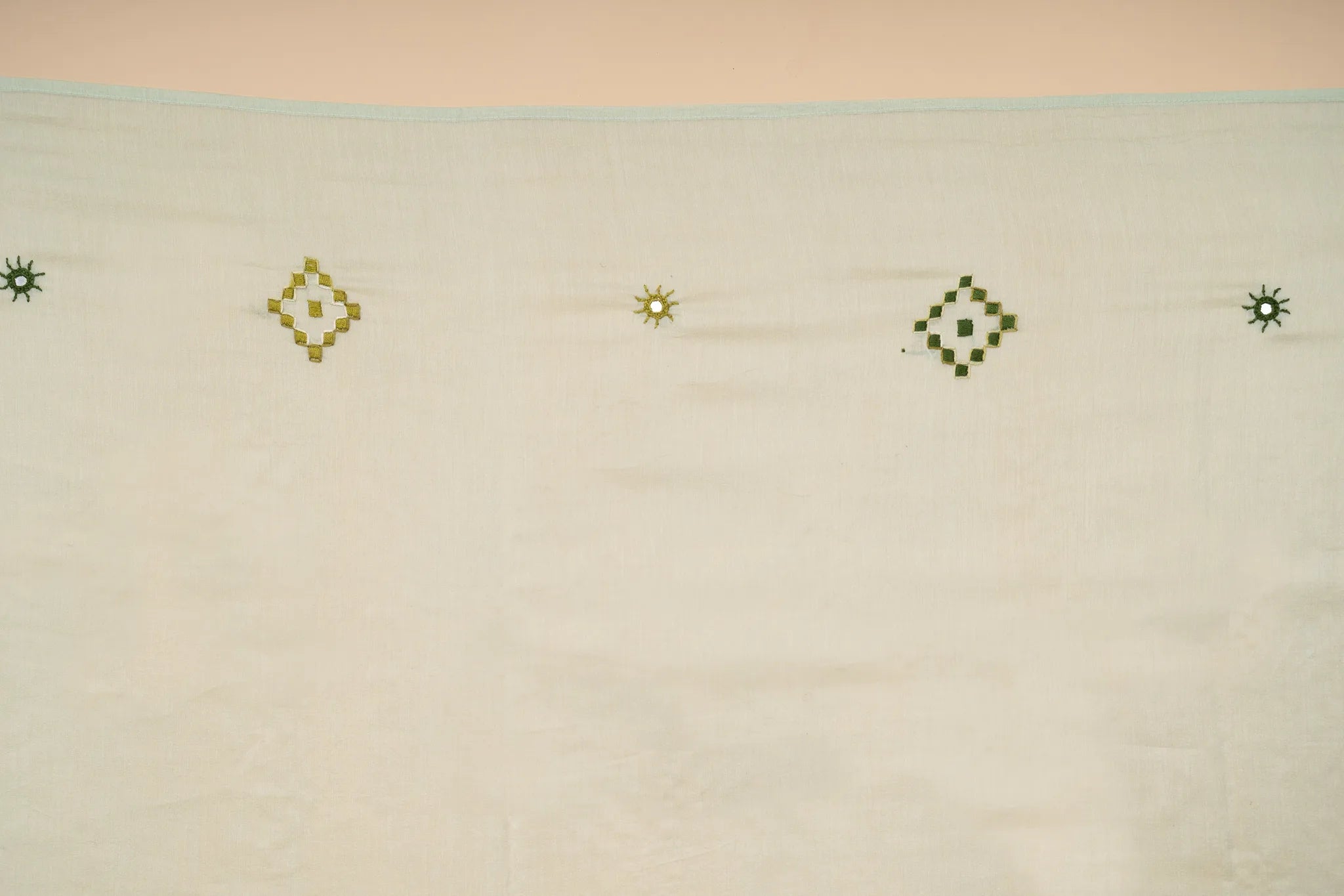 Mint Green Chanderi Silk Saree with Soof Embroidery - view 4