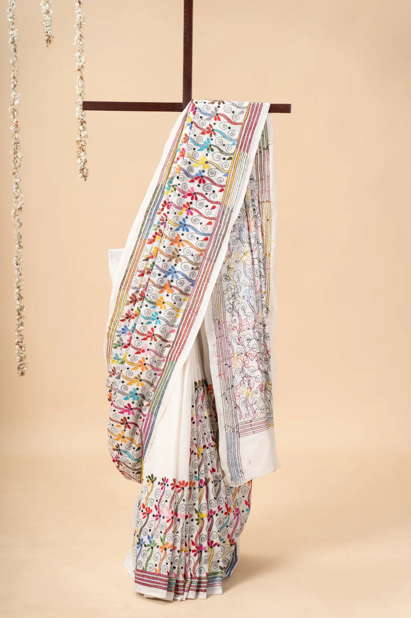 Multicolour Nakshi Kantha Handwoven Cotton Saree