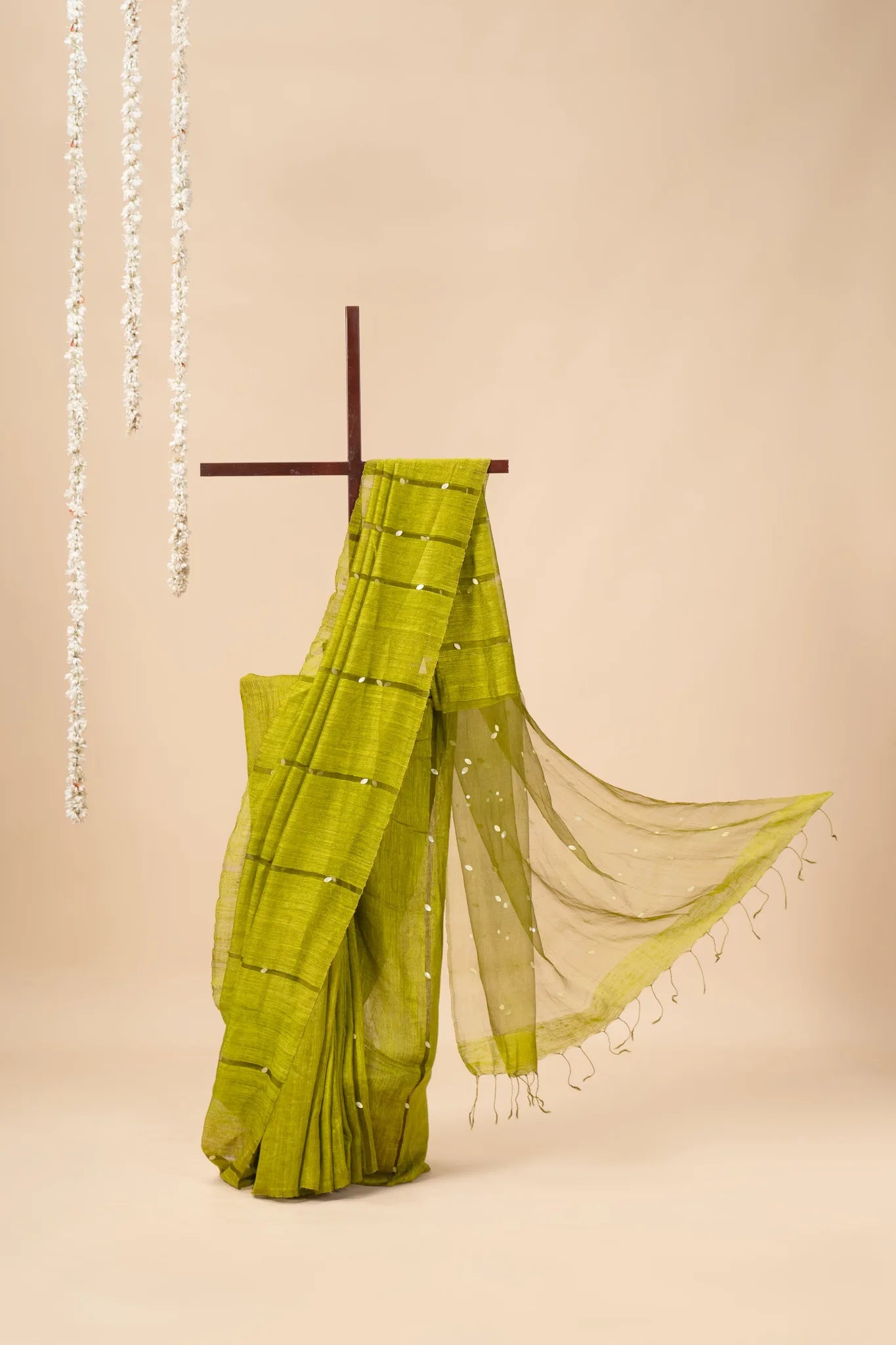 Olive Green Gini Matka Silk Saree