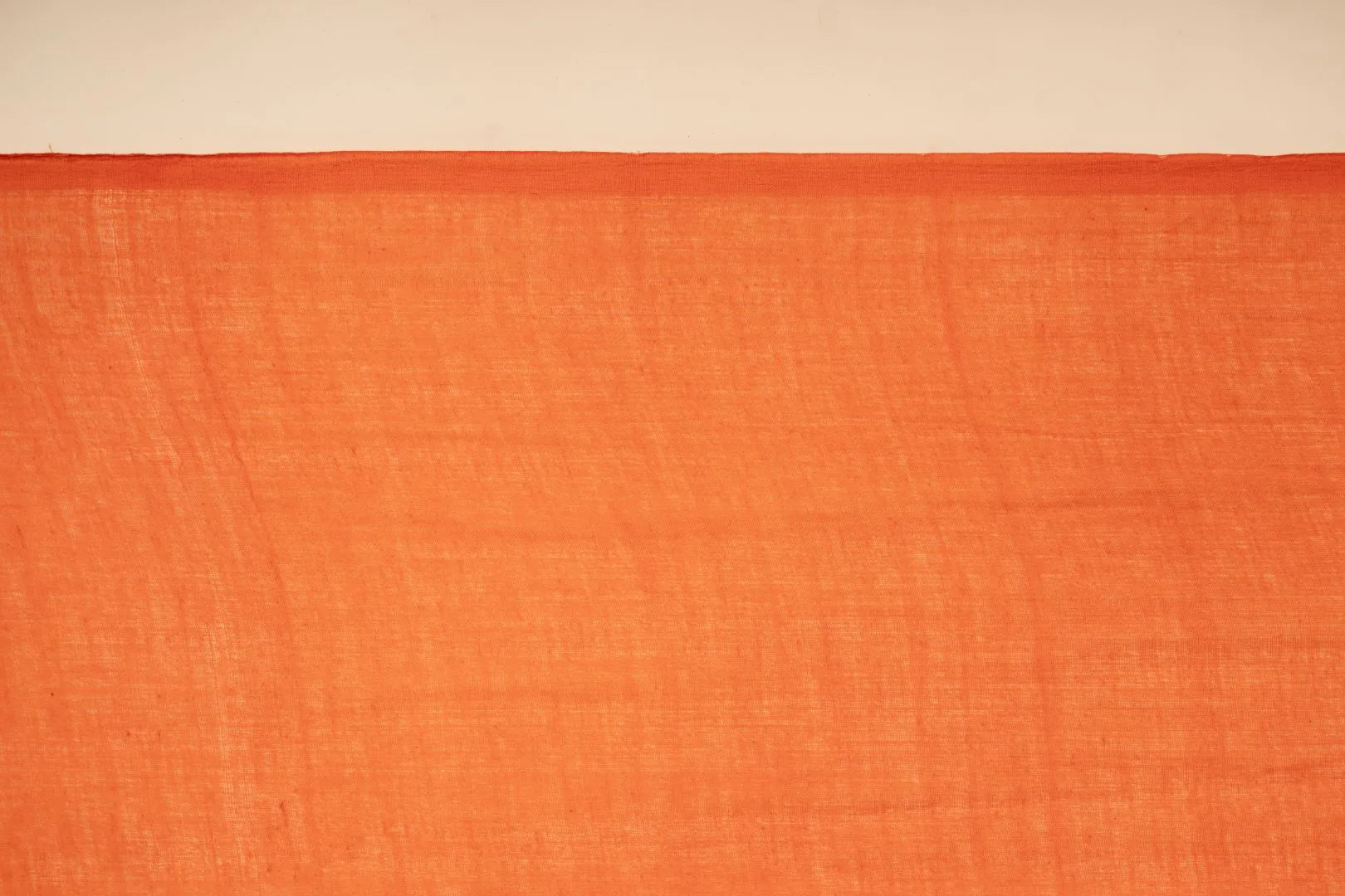 Orange Handloom Mul Cotton Saree - view 4