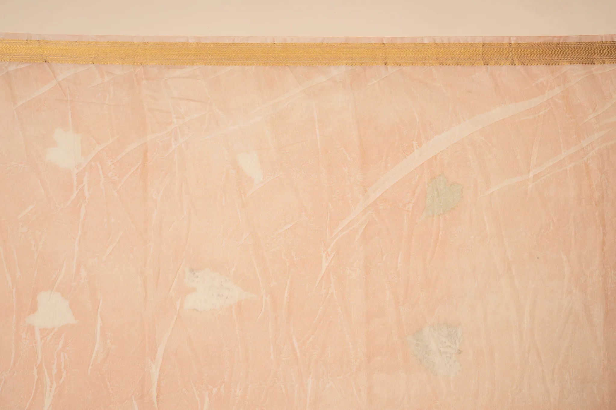 Peach Eco Print Chanderi Silk Saree - view 4