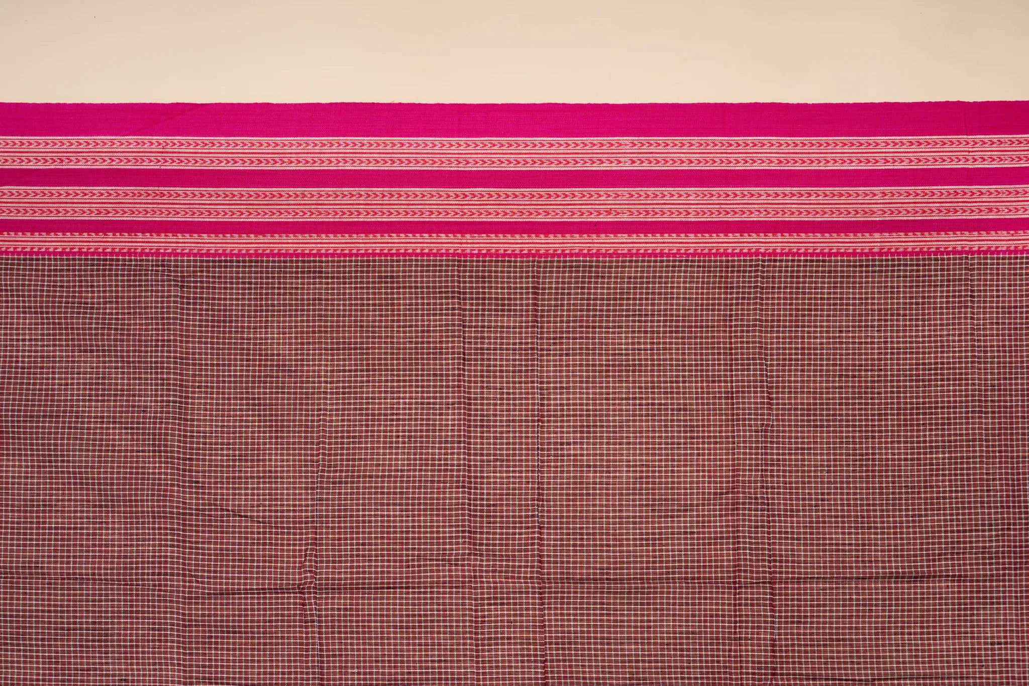 Pink Patteda Anchu Handloom Cotton Saree - view 4